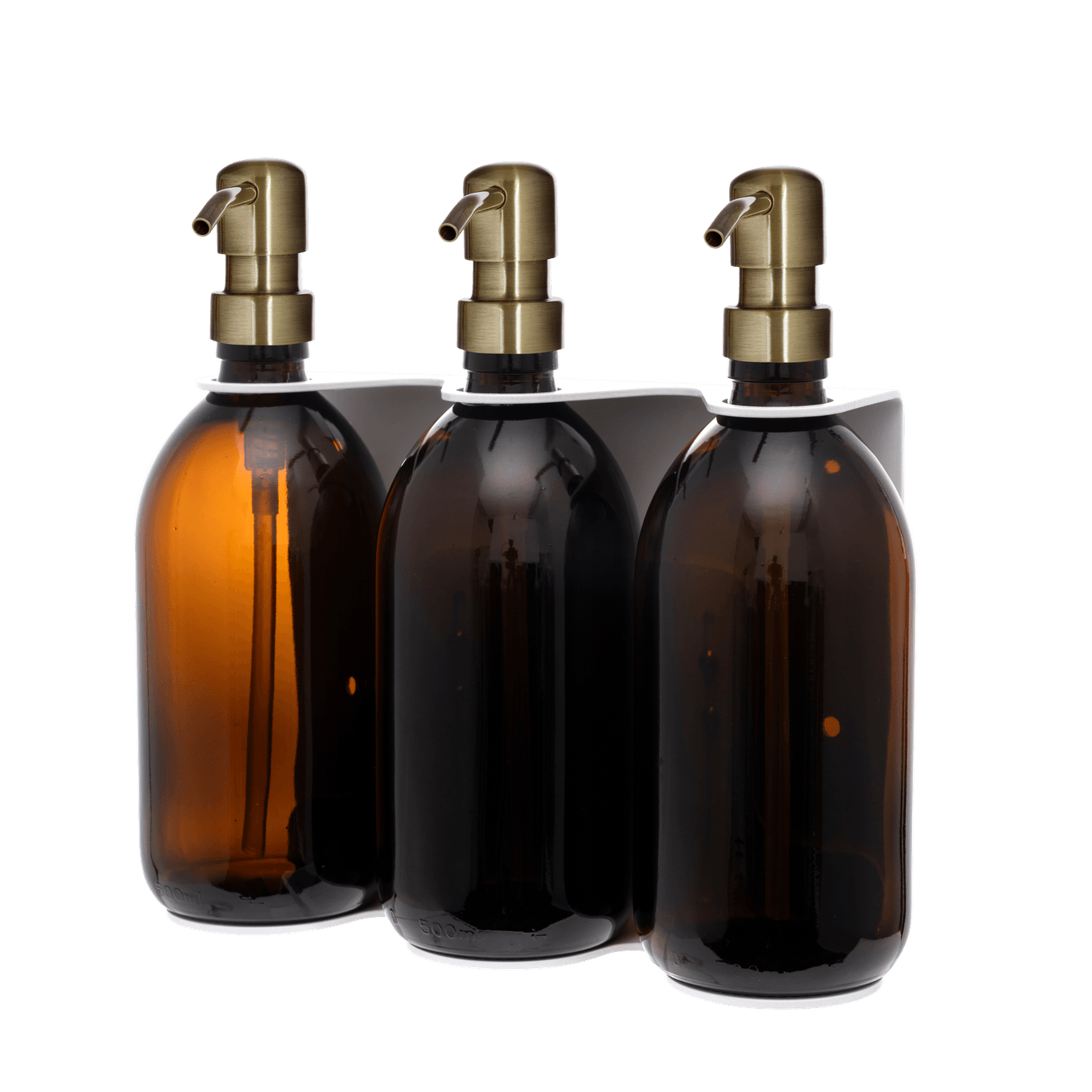 White Triple Wall Mounted Soap Dispenser