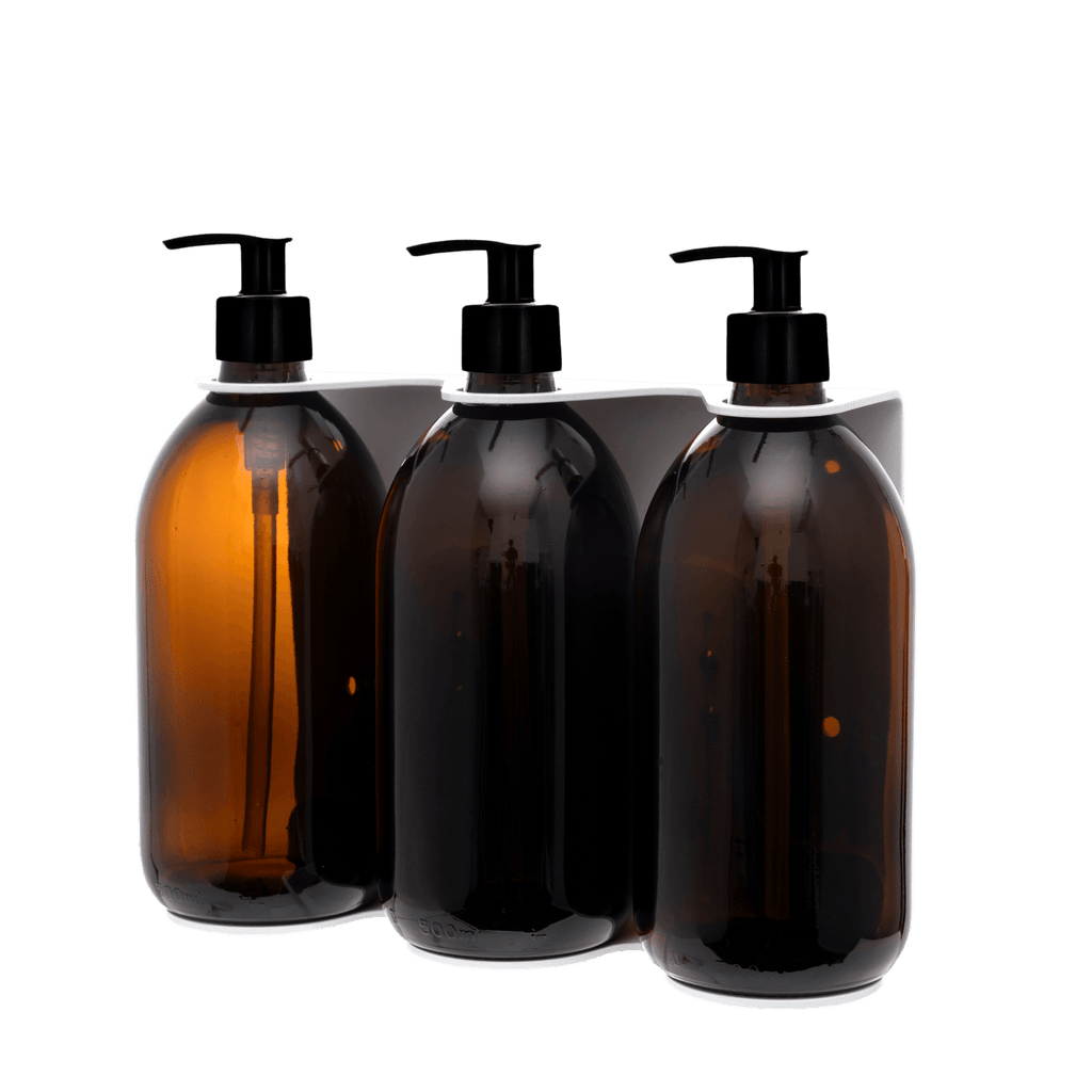 White Triple Wall Mounted Soap Dispenser