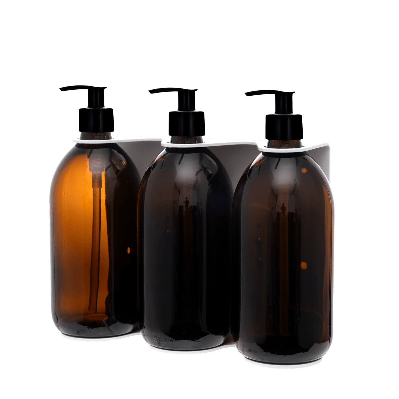 White Triple Wall Mounted Soap Dispenser