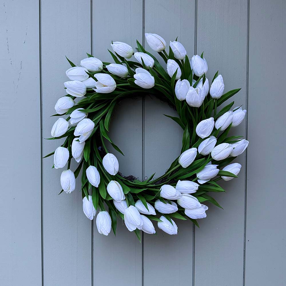 Tulip Wreath - White