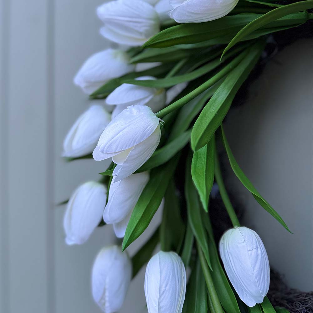 Tulip Wreath - White