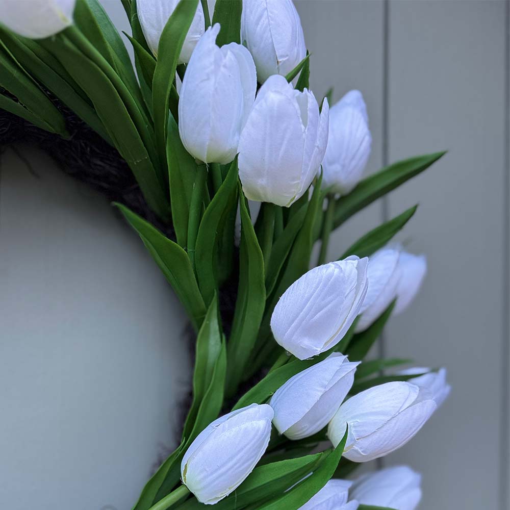 Tulip Wreath - White