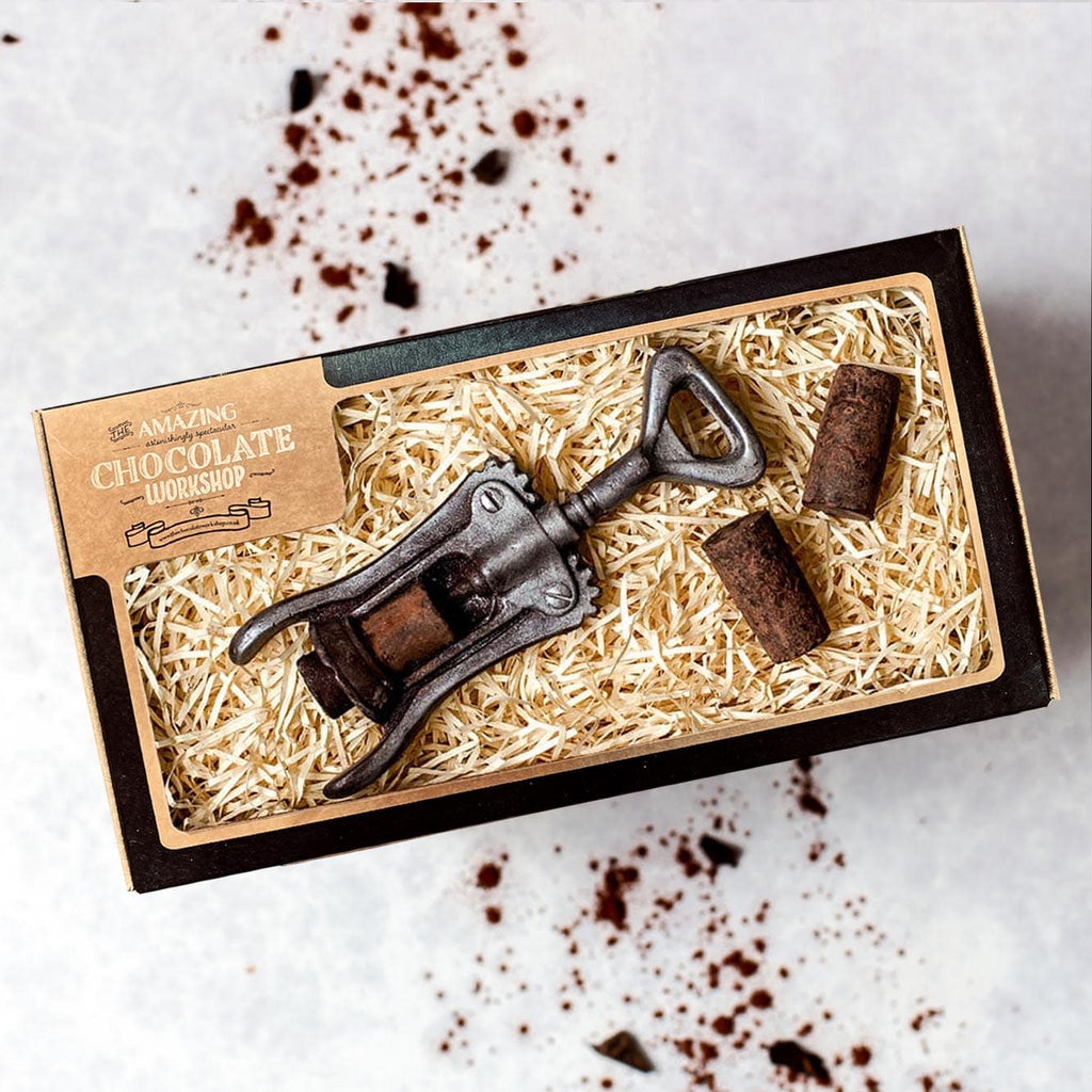 Wine Lover's Chocolate Gift Set with Corkscrew and Wine Cork Chocolates