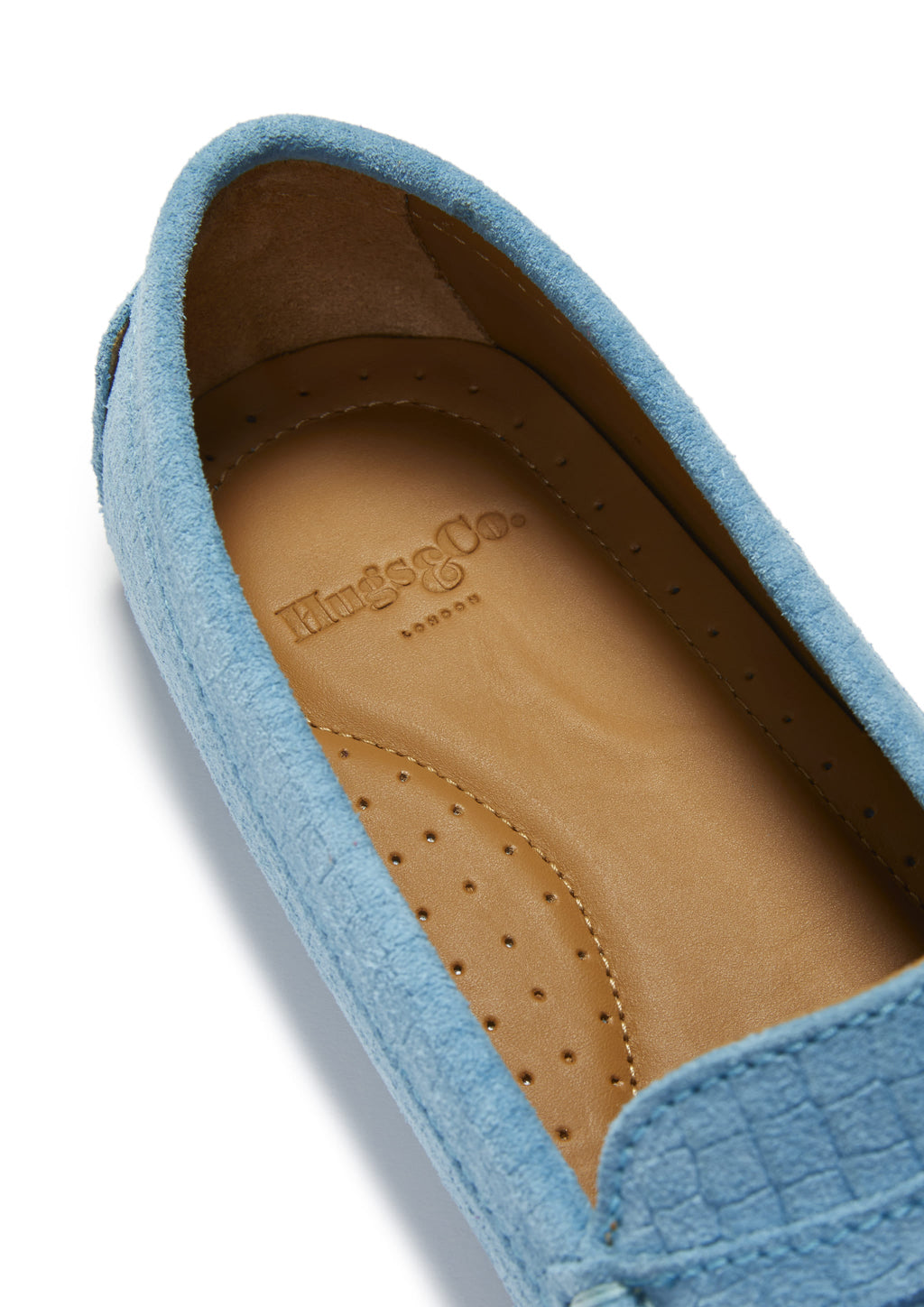 Women's Blue Suede Penny Loafers with Gecko Print