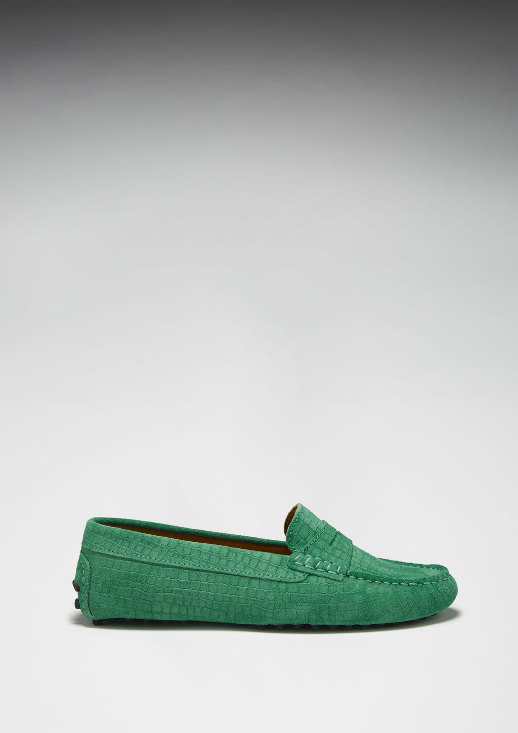 Women's Penny Driving Loafers in Emerald Suede