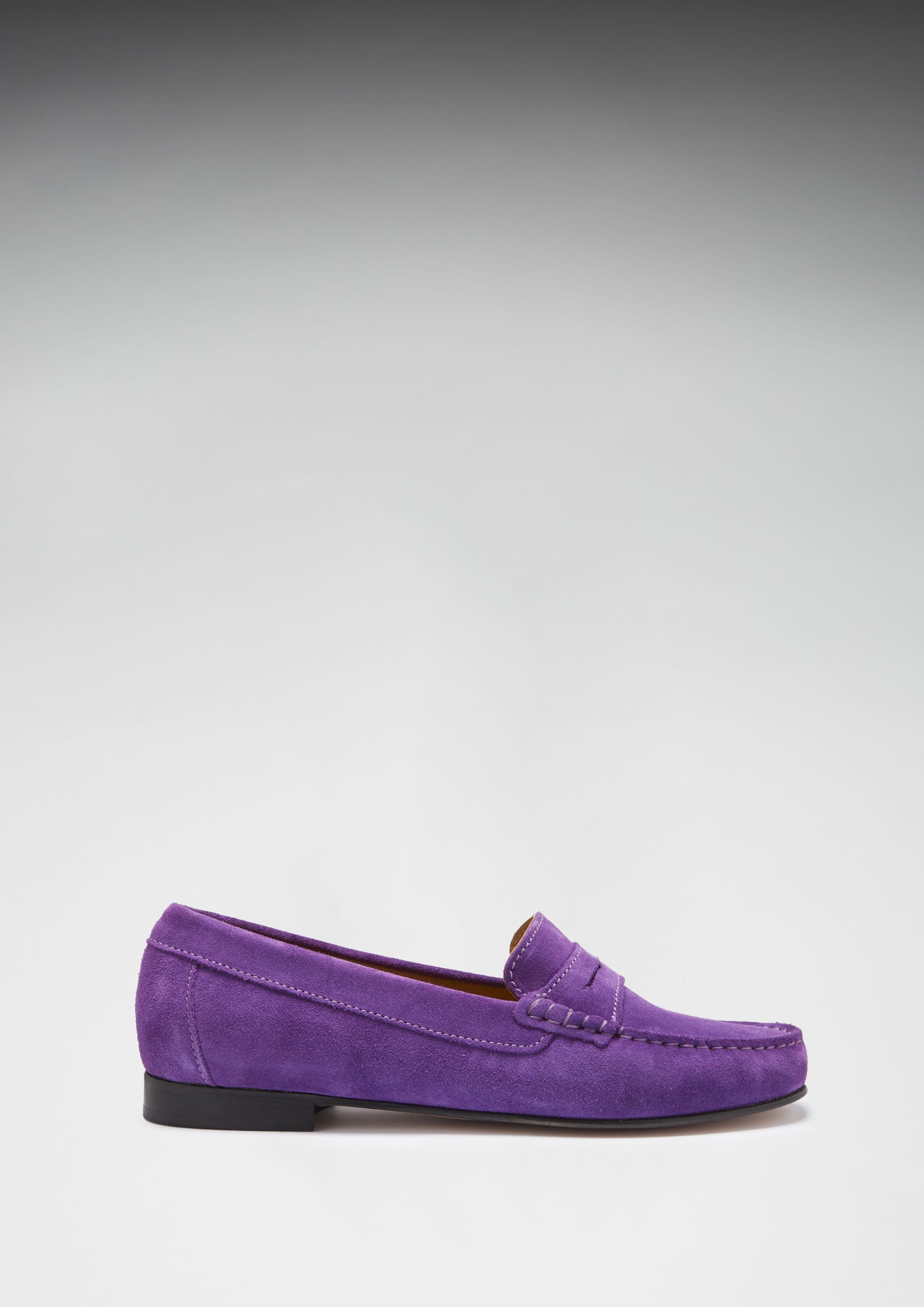 Women's Purple Suede Penny Loafers with Leather Sole