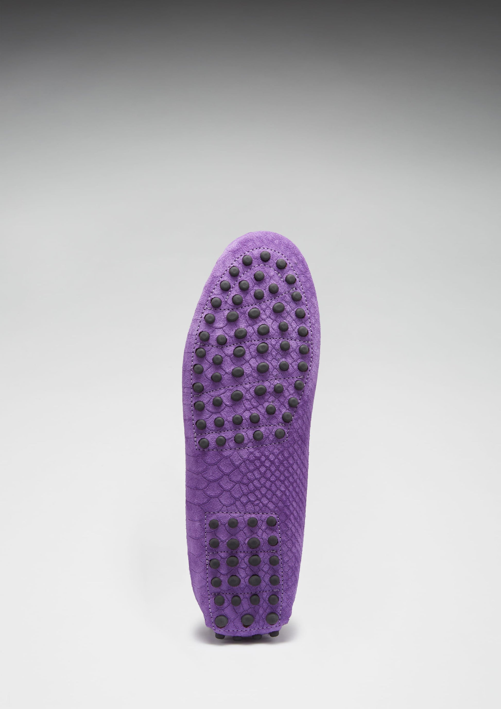 Women's Purple Penny Driving Loafers in Embossed Suede