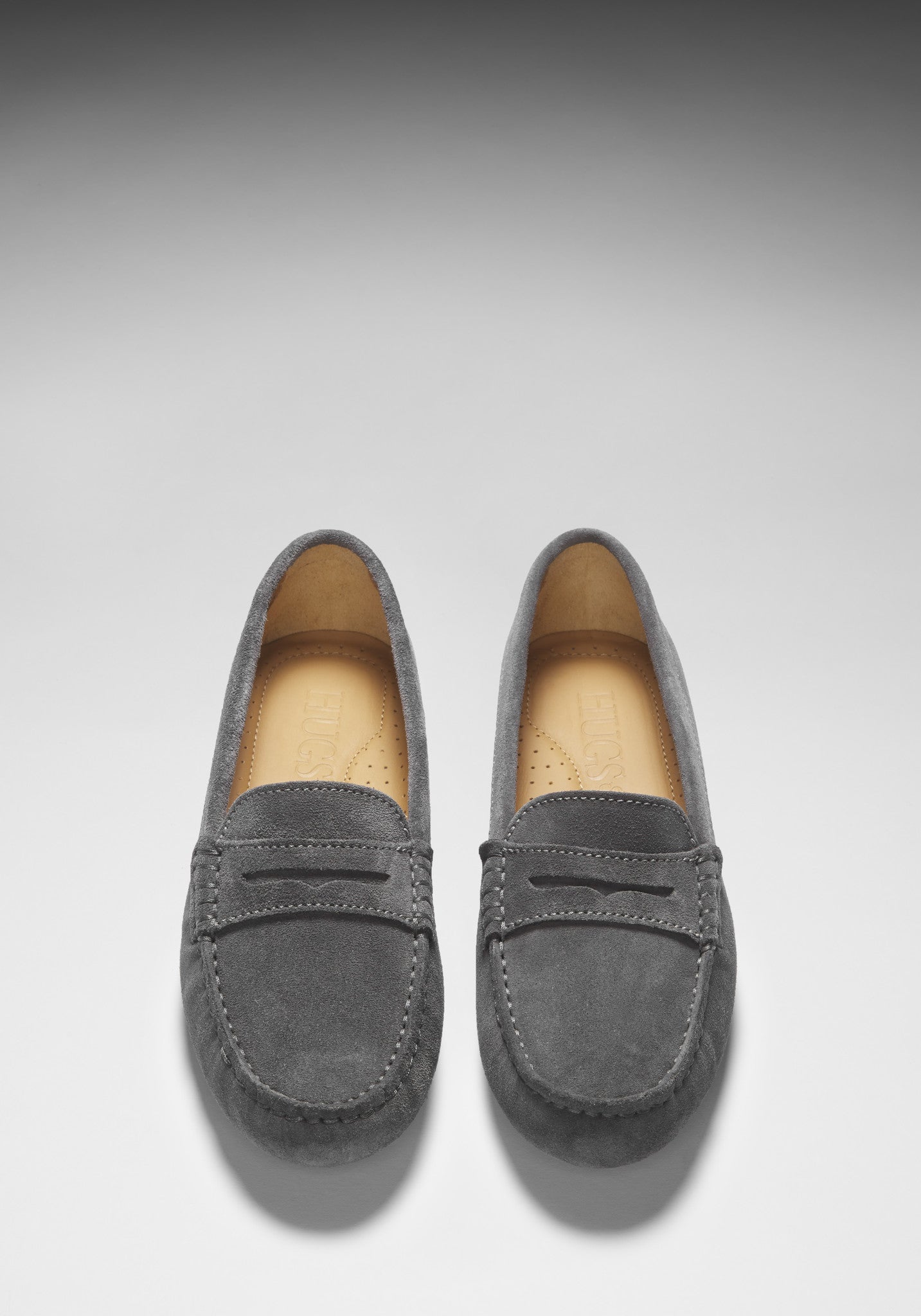 Women's Penny Driving Loafers in Slate Grey Suede