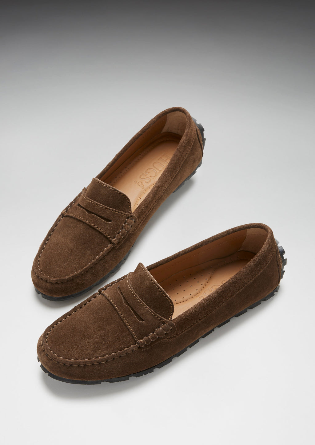 Women's Brown Suede Penny Loafers