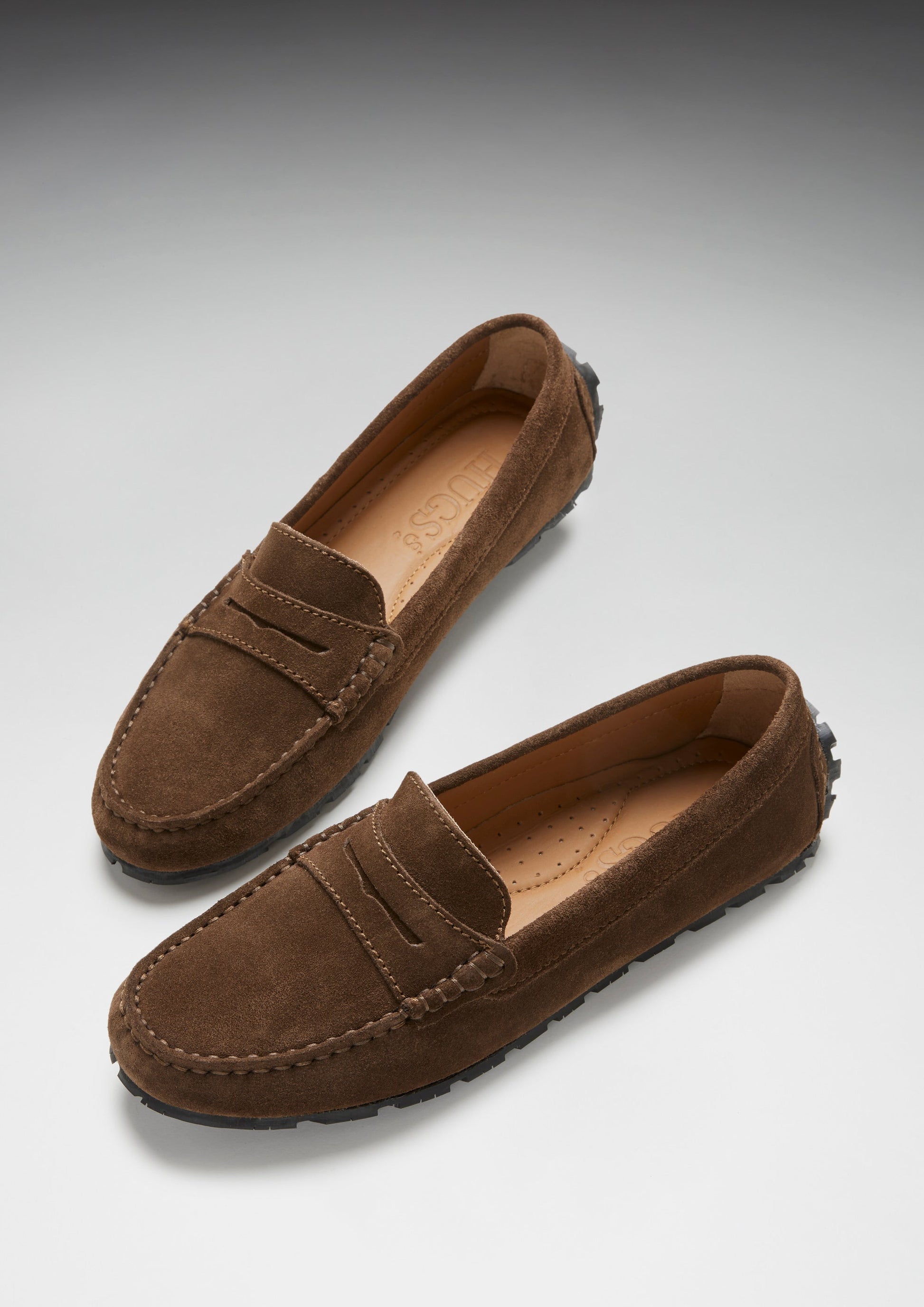 Women's Brown Suede Penny Loafers