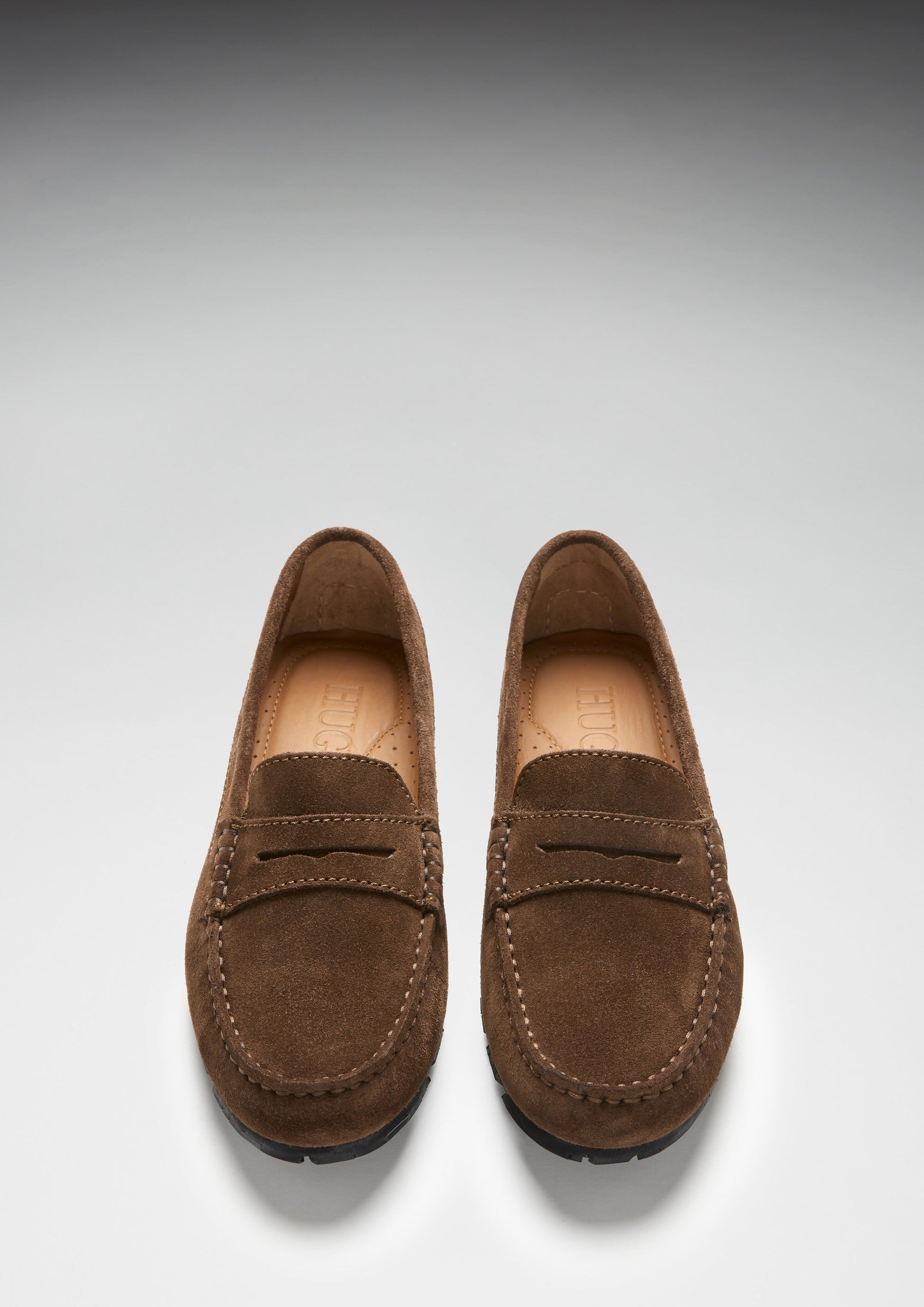 Women's Brown Suede Penny Loafers