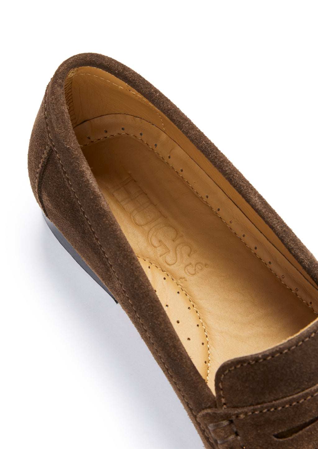 Women's Brown Suede Penny Loafers with Leather Sole