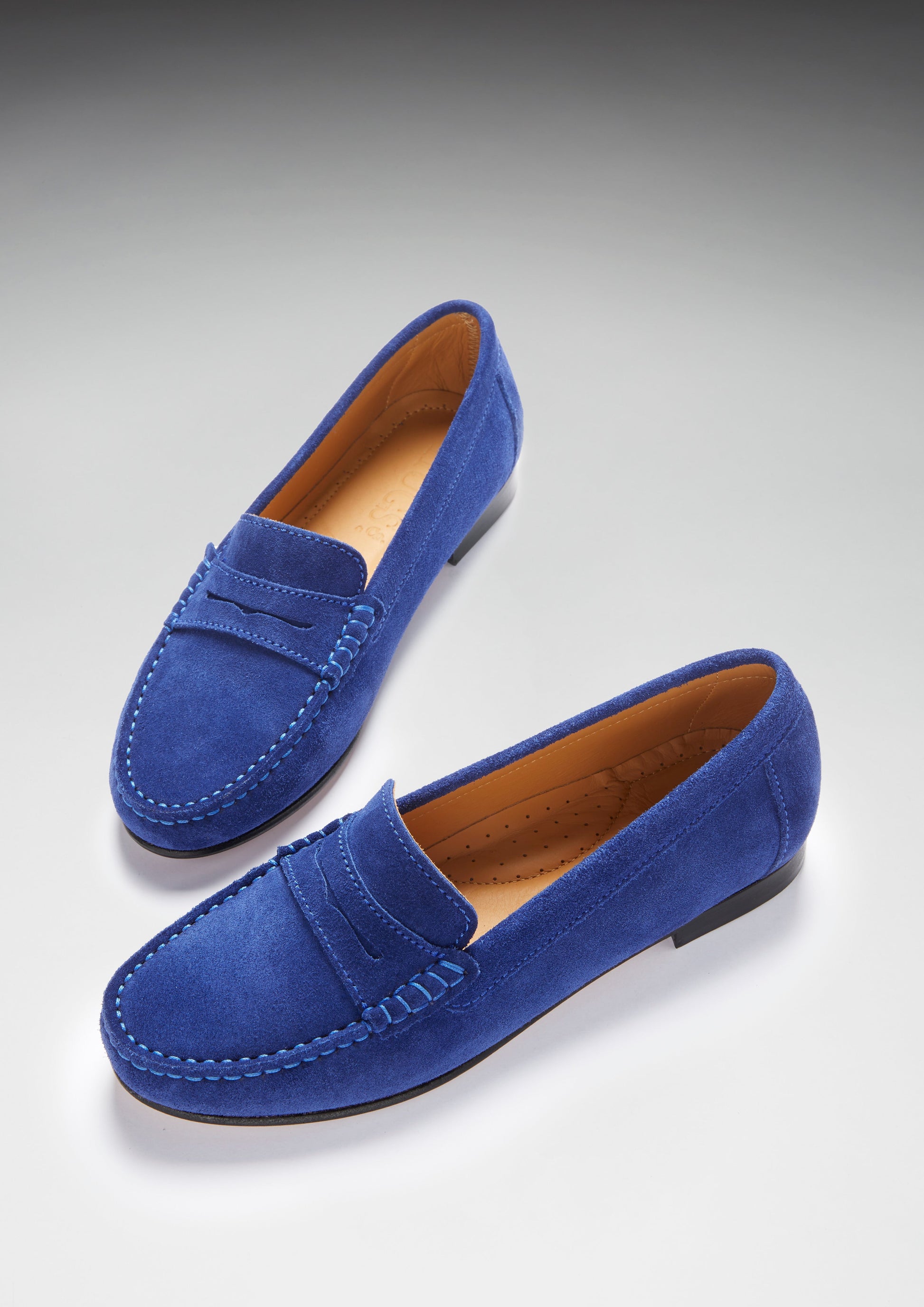 Women's Ink Blue Suede Penny Loafers