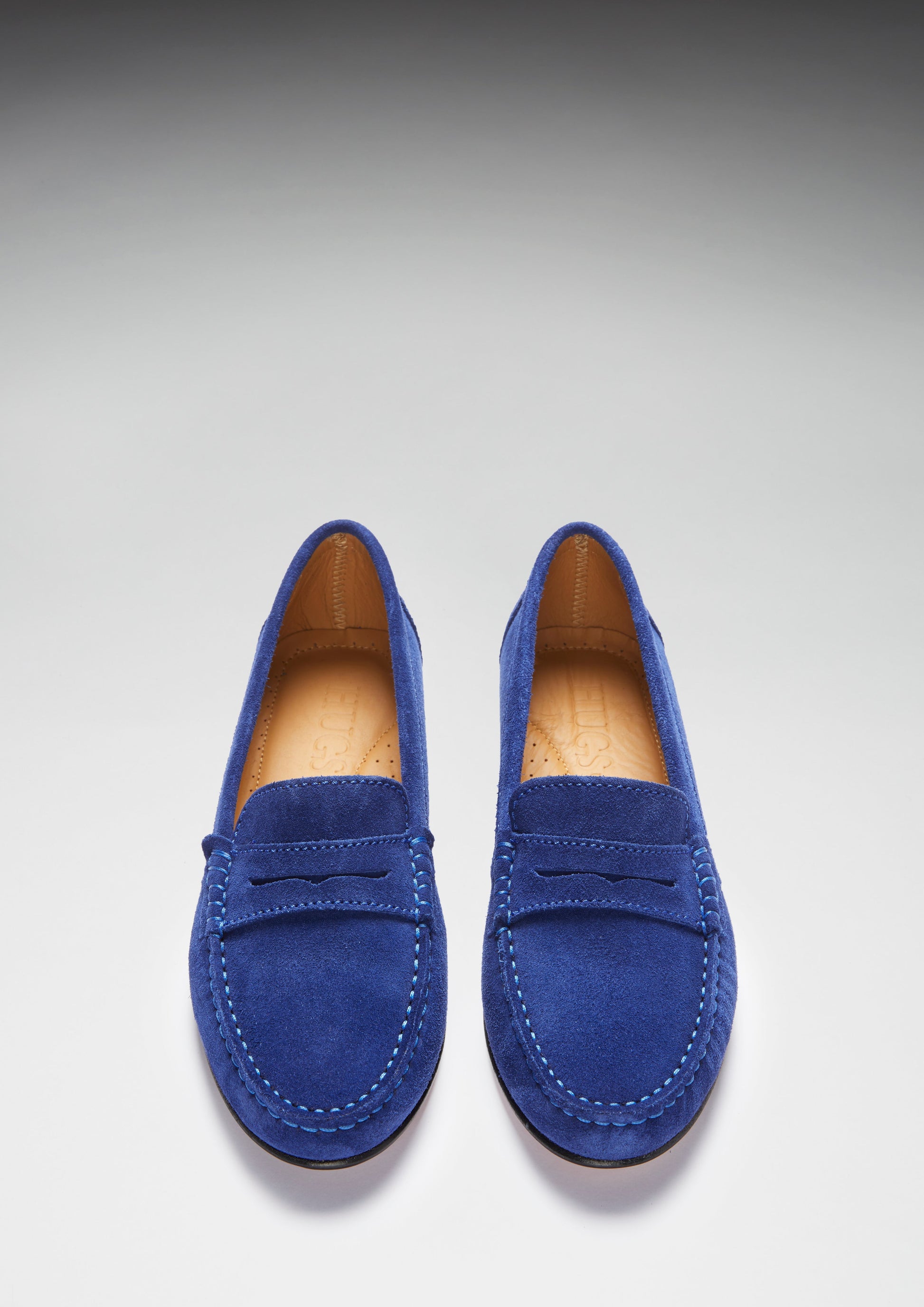Women's Ink Blue Suede Penny Loafers