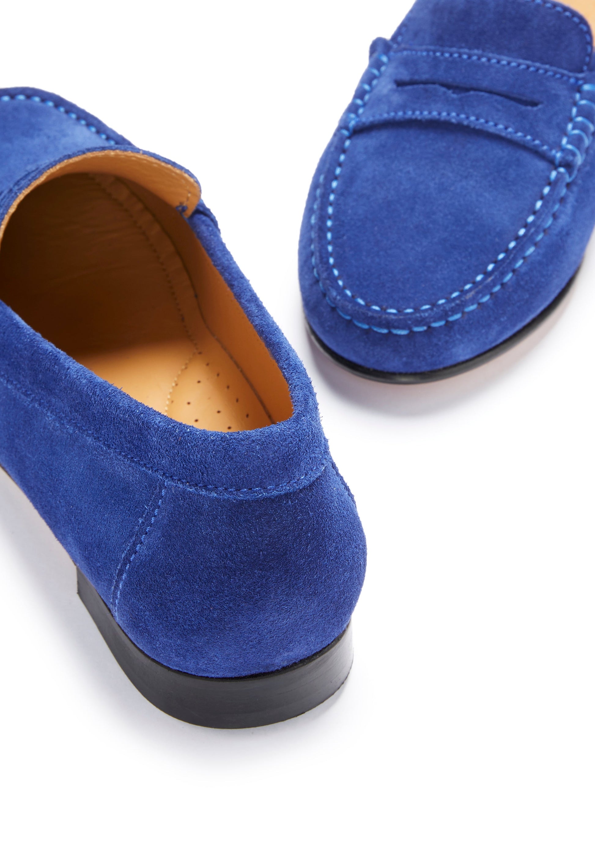 Women's Ink Blue Suede Penny Loafers