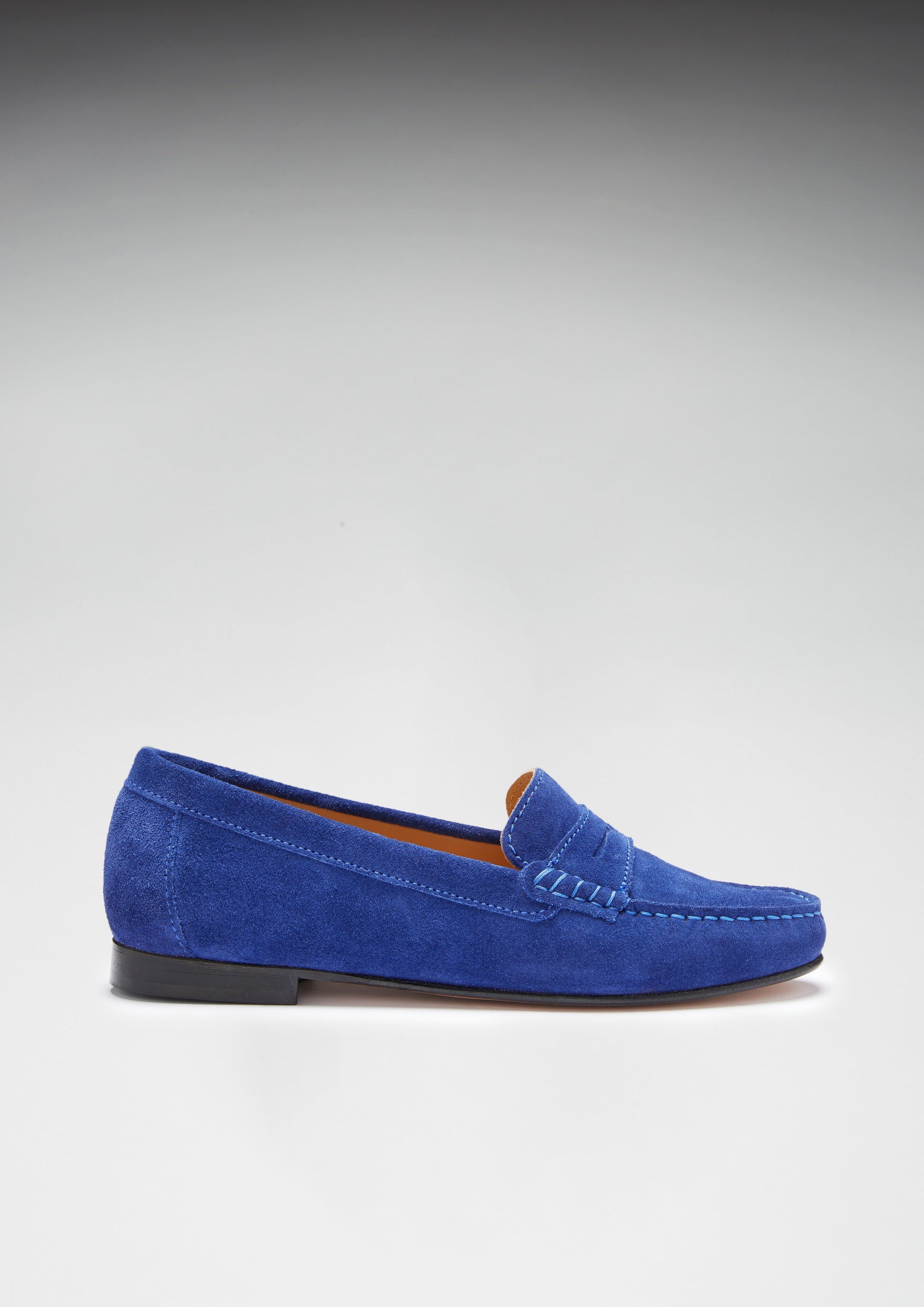 Women's Ink Blue Suede Penny Loafers