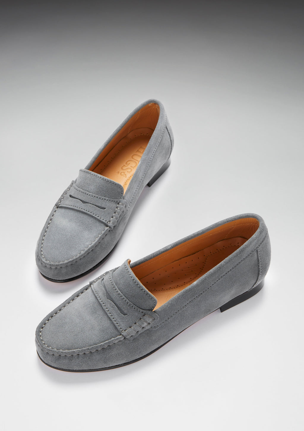 Women's Penny Loafers in Slate Grey Suede
