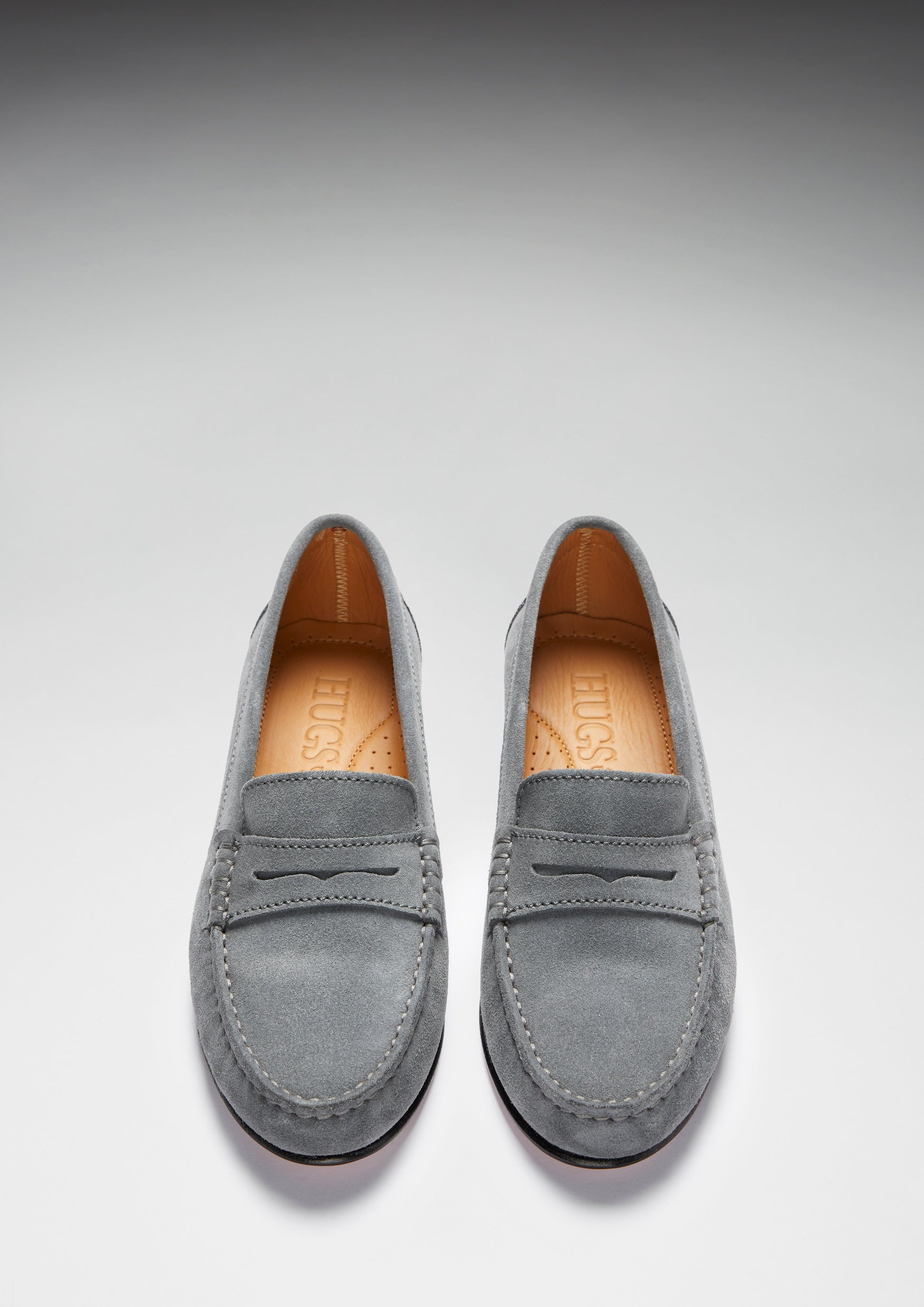 Women's Penny Loafers in Slate Grey Suede