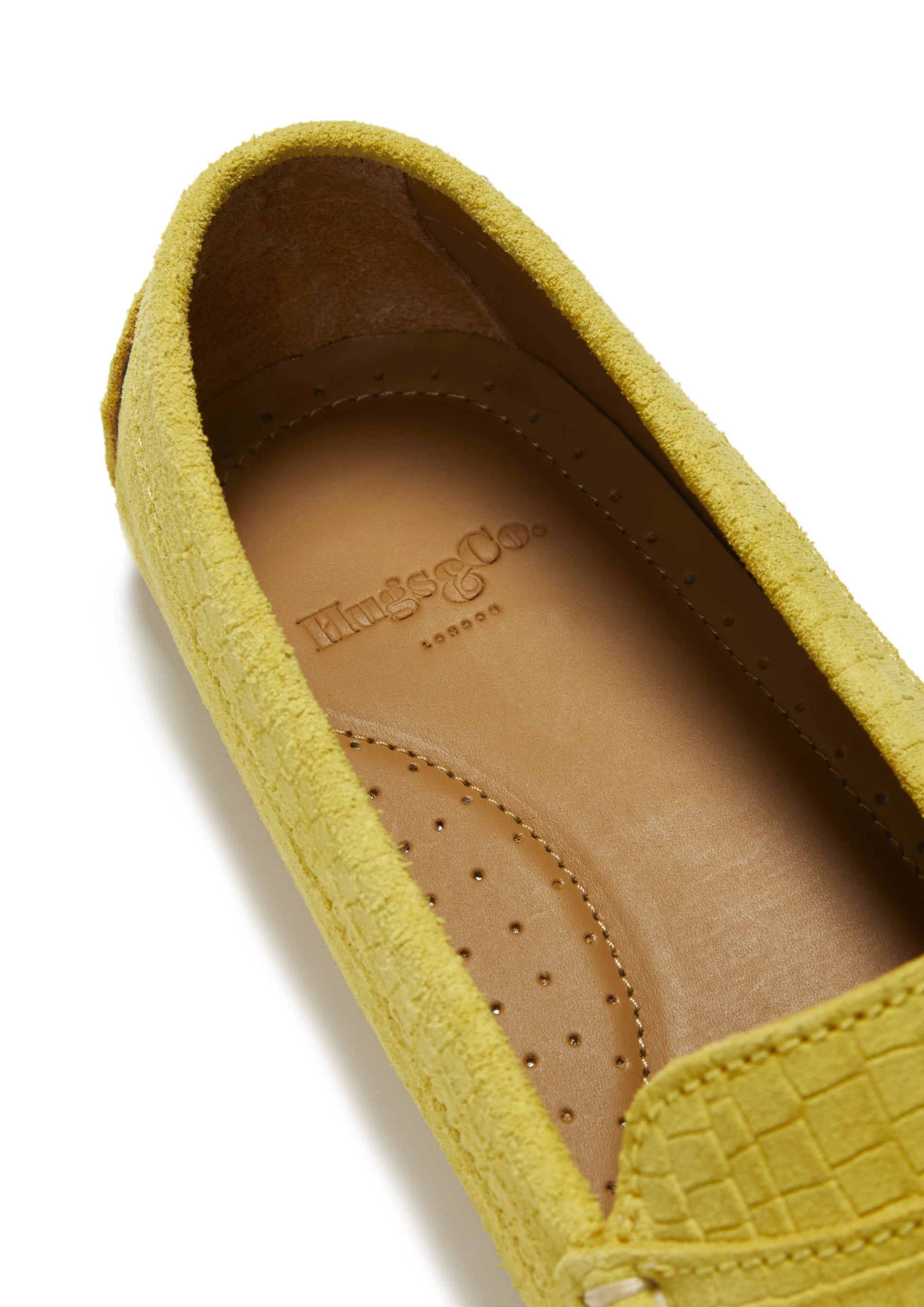 Women's Yellow Suede Penny Driving Loafers