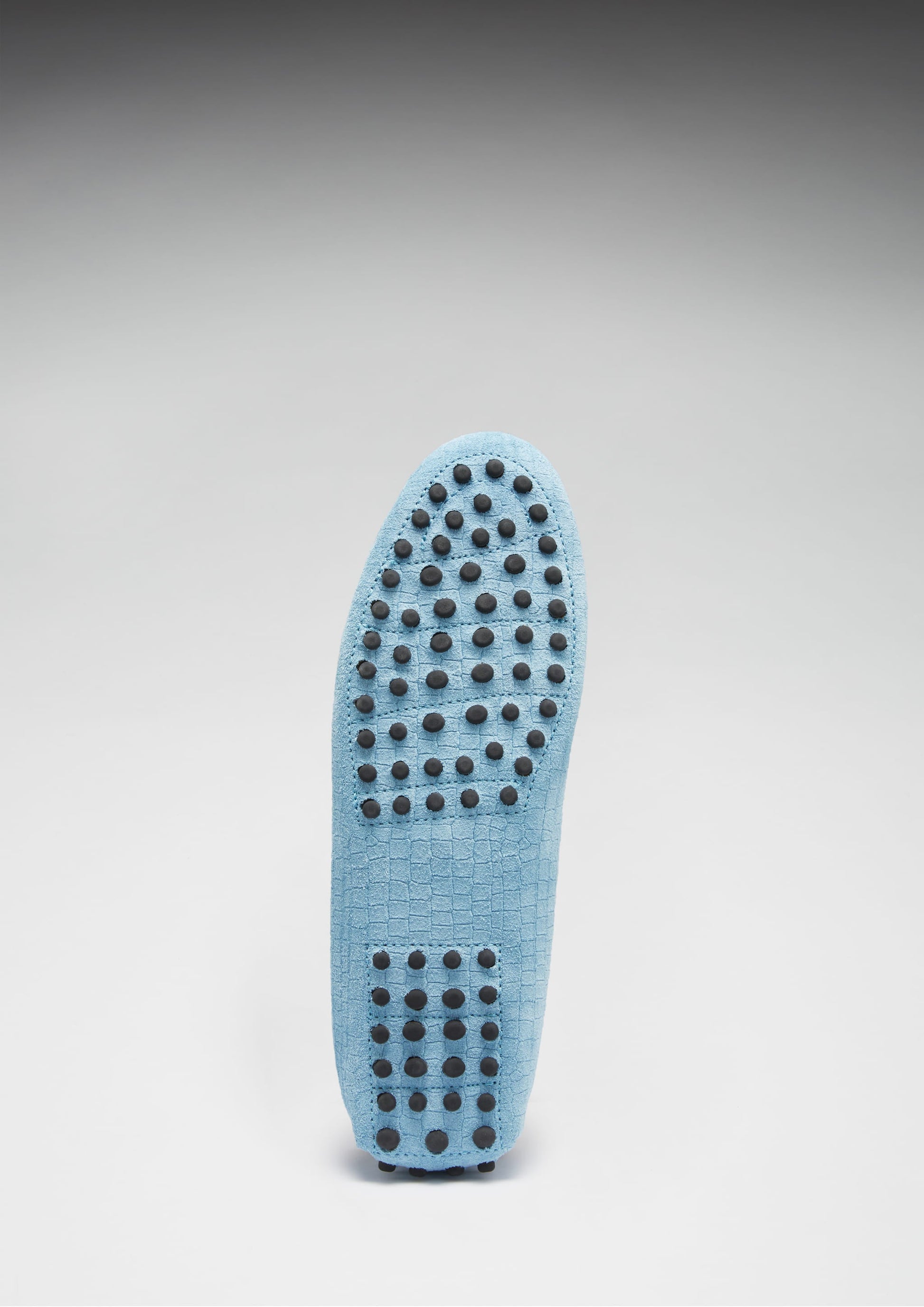 Women's Blue Tasselled Driving Loafers in Embossed Suede