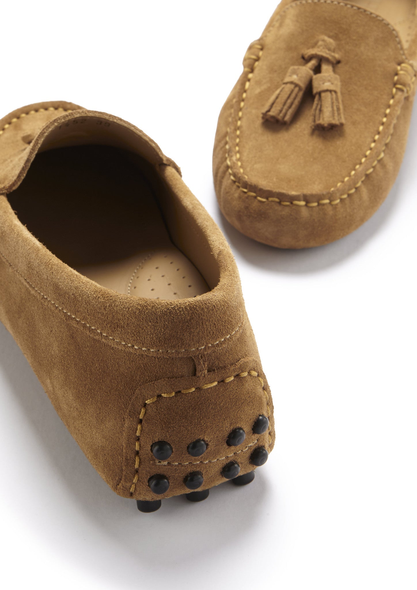 Women's Tasselled Driving Loafers in Tobacco Suede