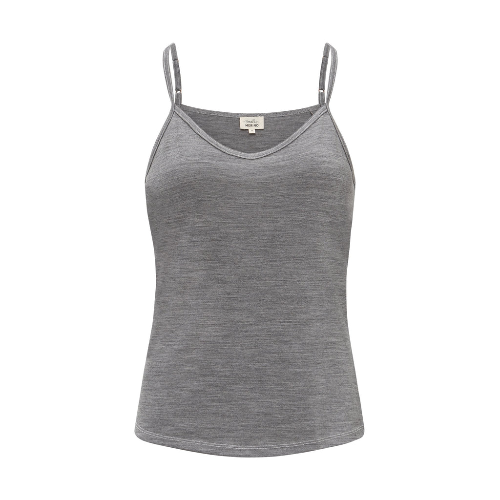 Women's Merino Wool Camisole in Grey Marle