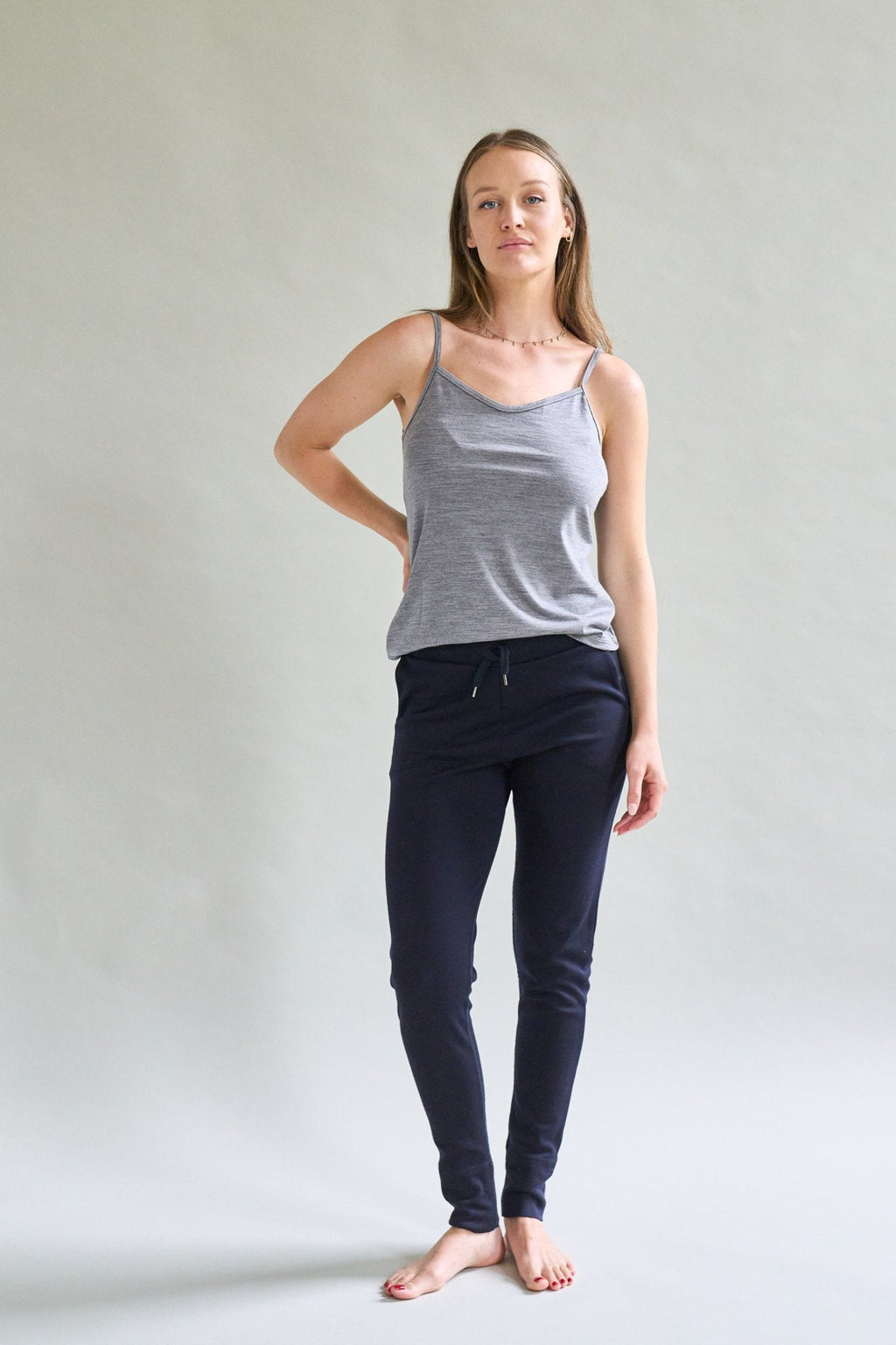 Women's Merino Wool Camisole in Grey Marle