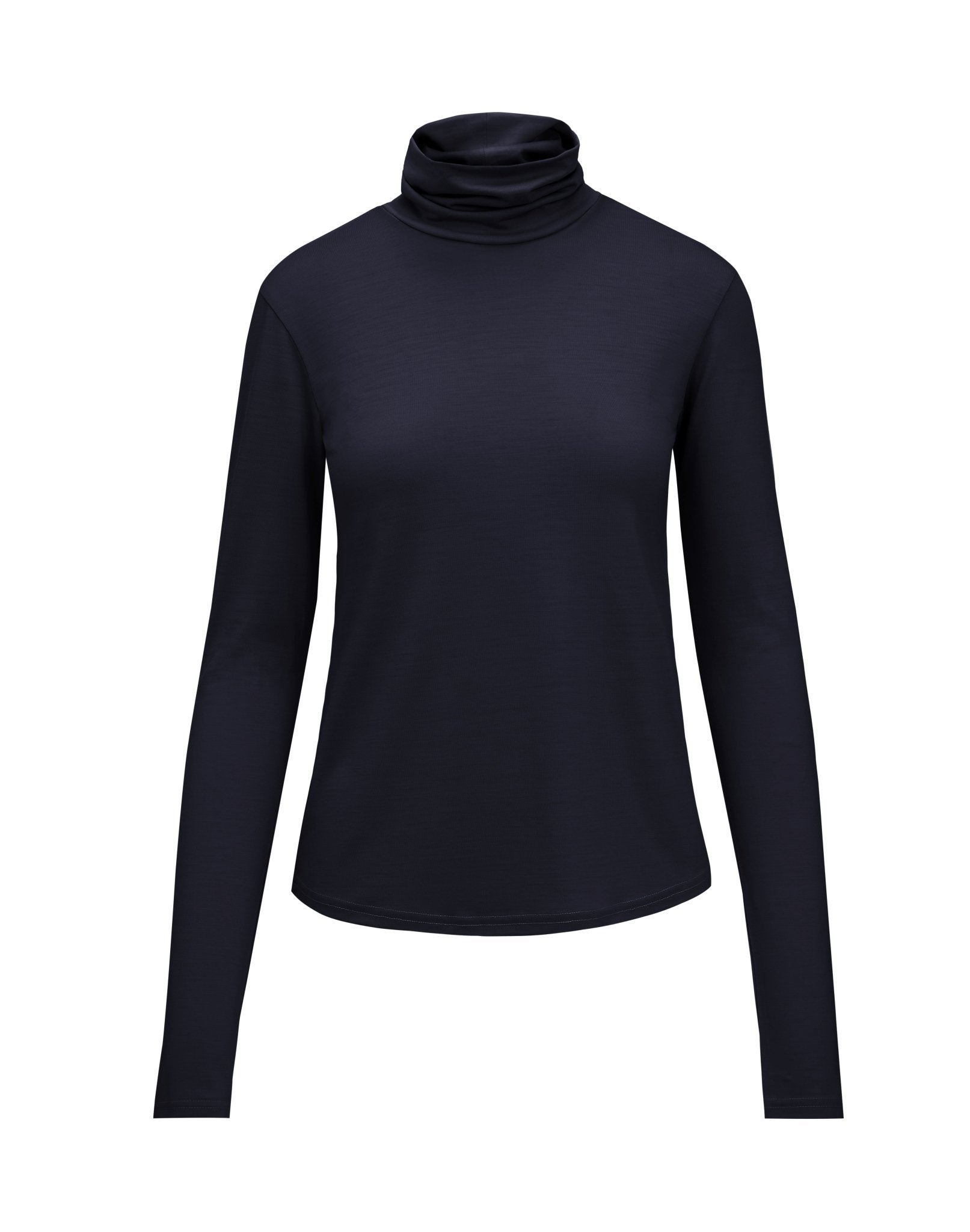 Women's Merino Polo Neck in Midnight