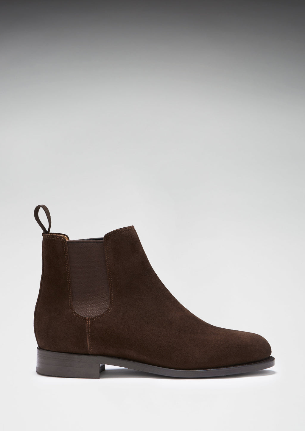 Women's Brown Suede Chelsea Boots with Welted Leather Sole