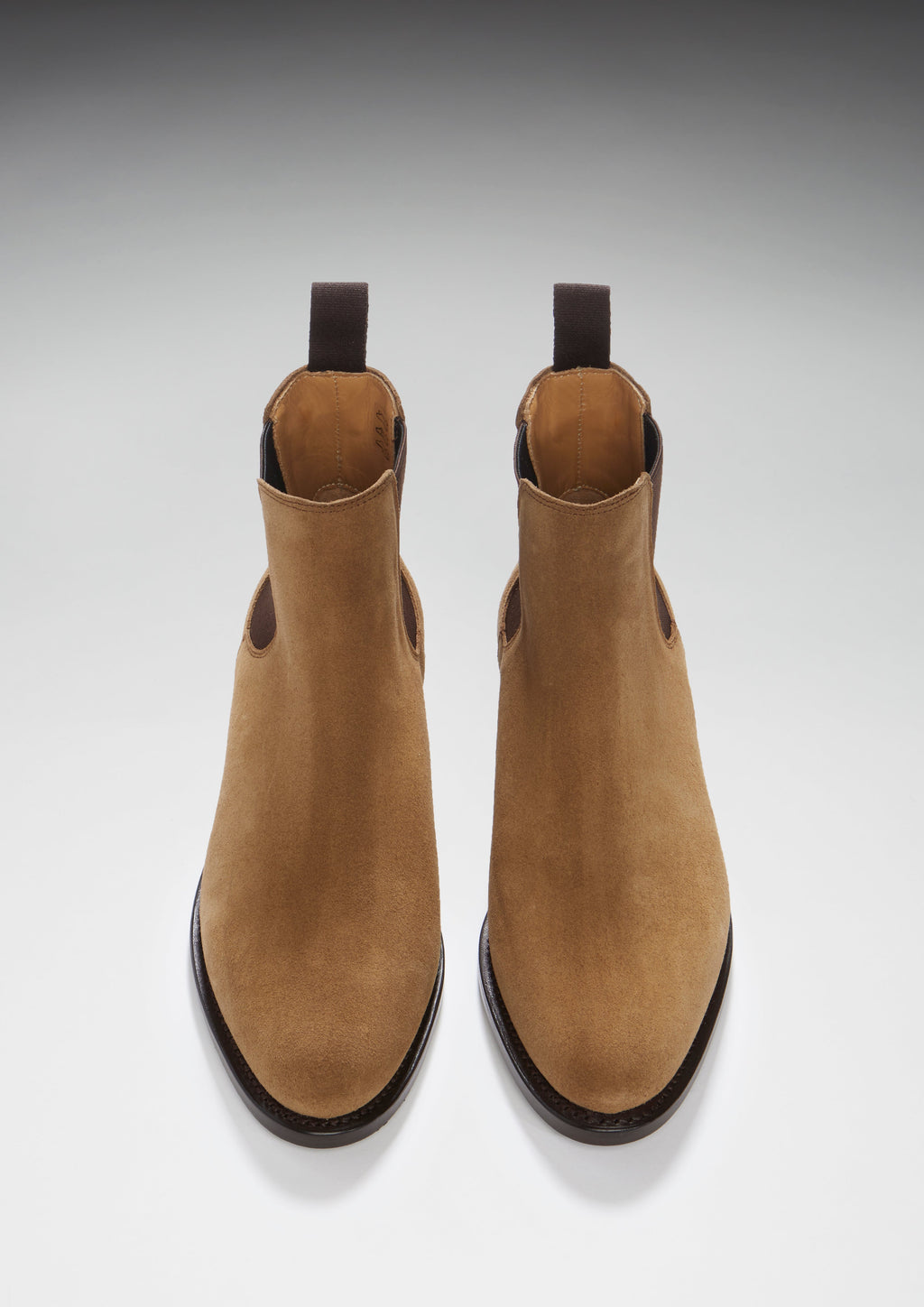 Women's Tobacco Suede Chelsea Boots with Leather Sole