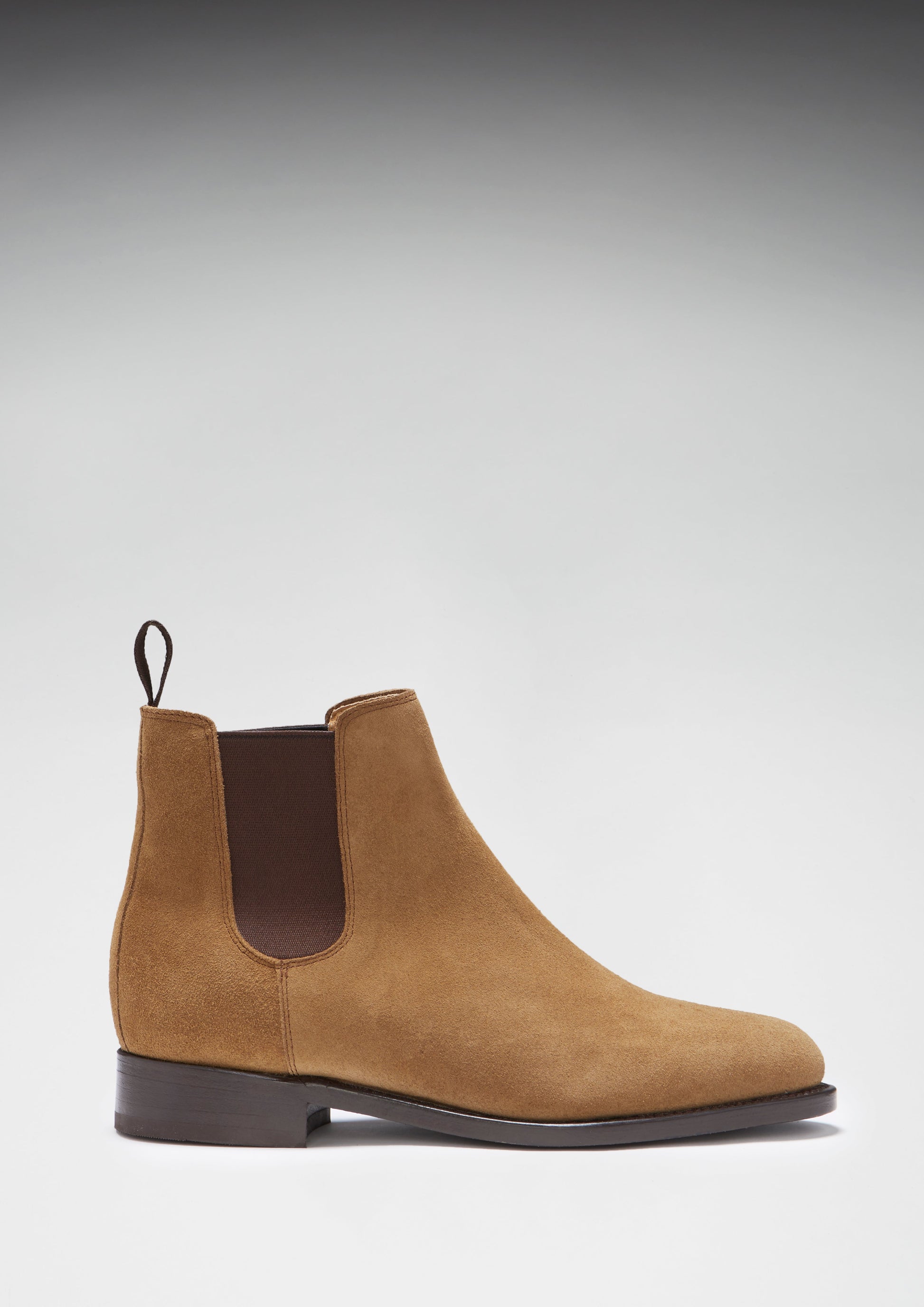 Women's Tobacco Suede Chelsea Boots with Leather Sole