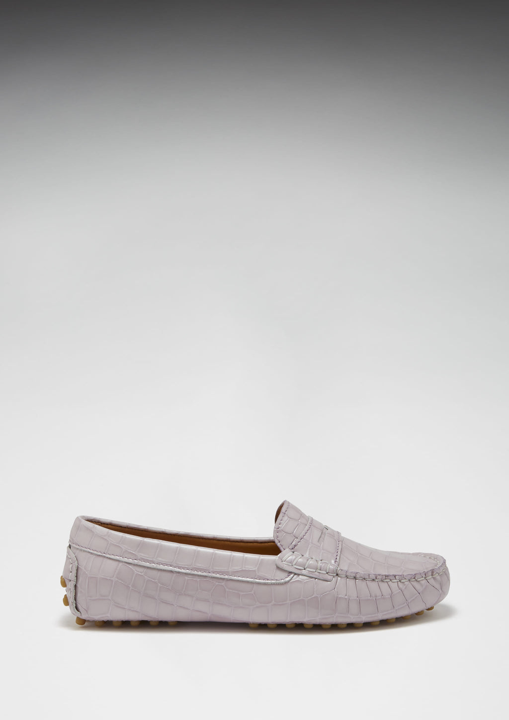 Women's Lilac Croc Print Penny Loafers