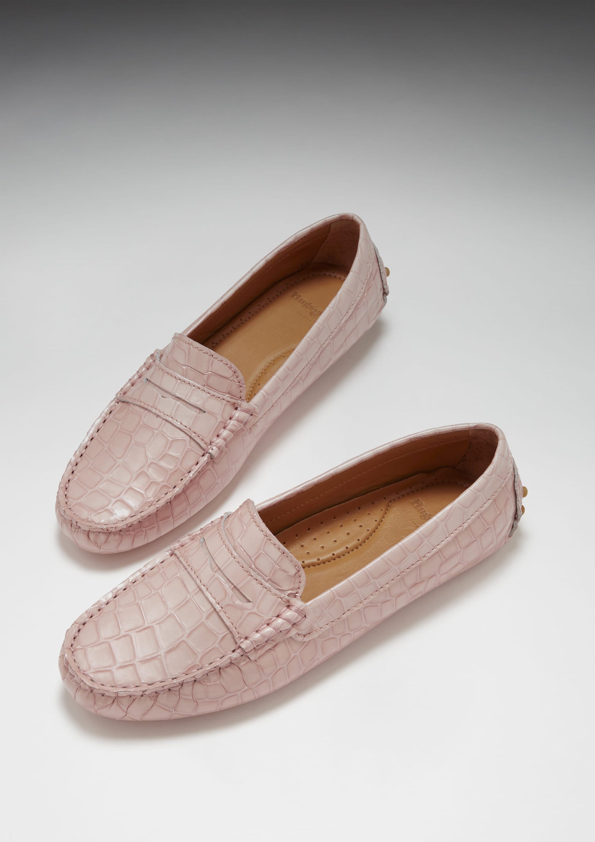 Women's Penny Driving Loafers in Powder Pink Patent Leather