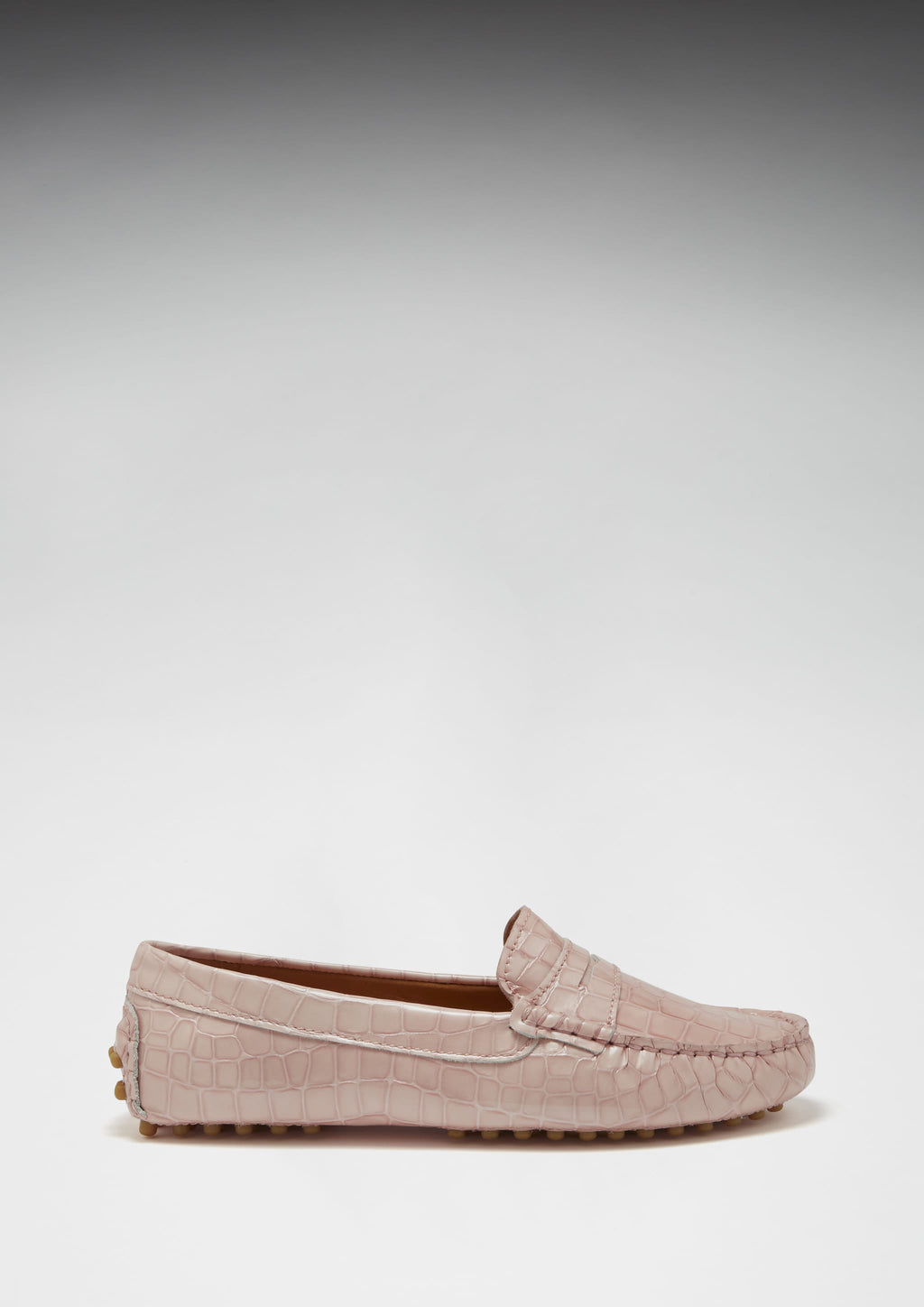 Women's Penny Driving Loafers in Powder Pink Patent Leather