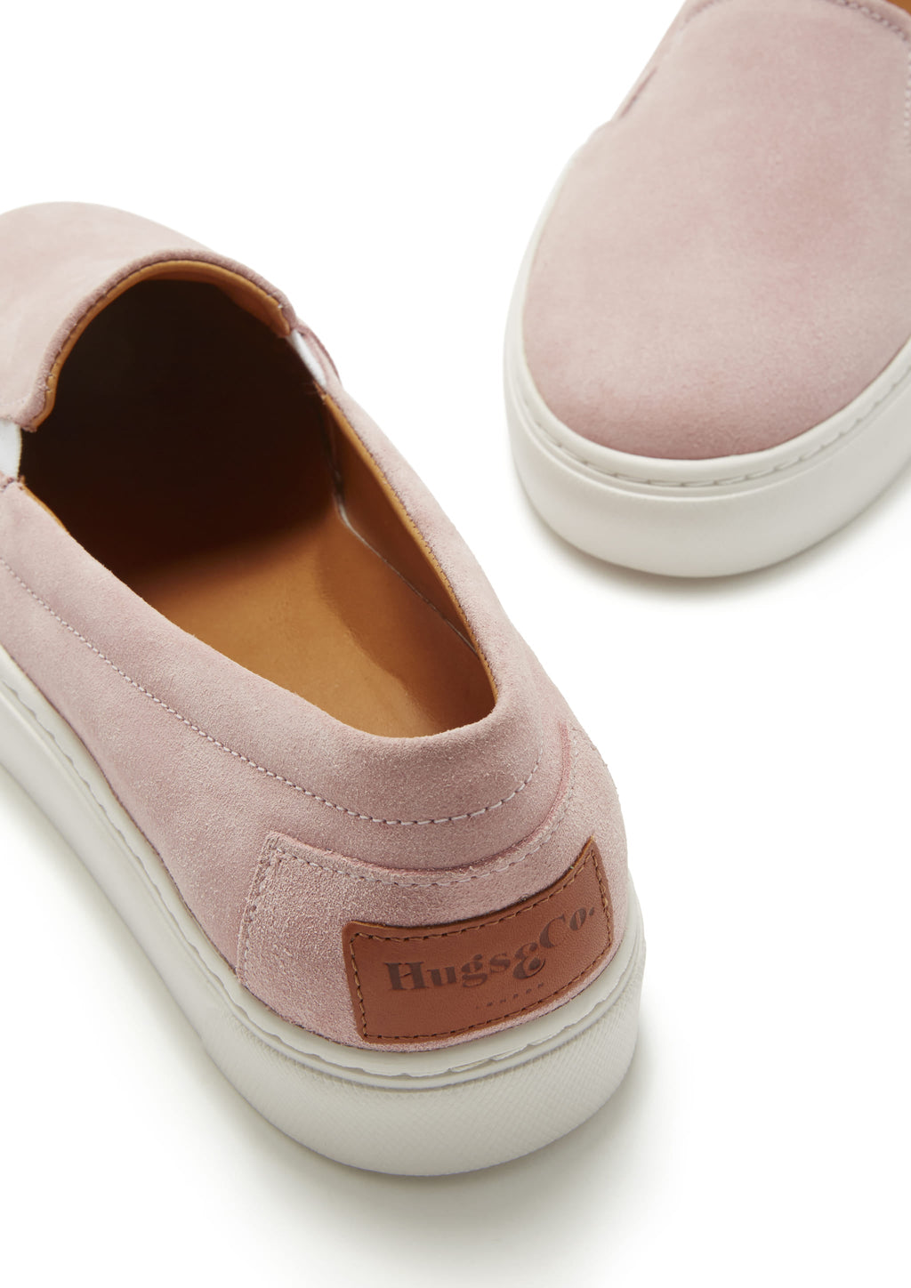 Women's Ice Pink Suede Slip On Sneakers