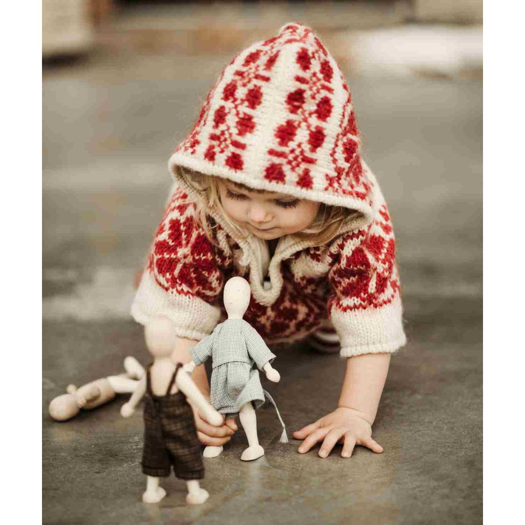 Wooden Walnut Doll with Dress by Wooden Story - Eco-Friendly & Developmental Toy by Wooden Story at www.brixbailey.com