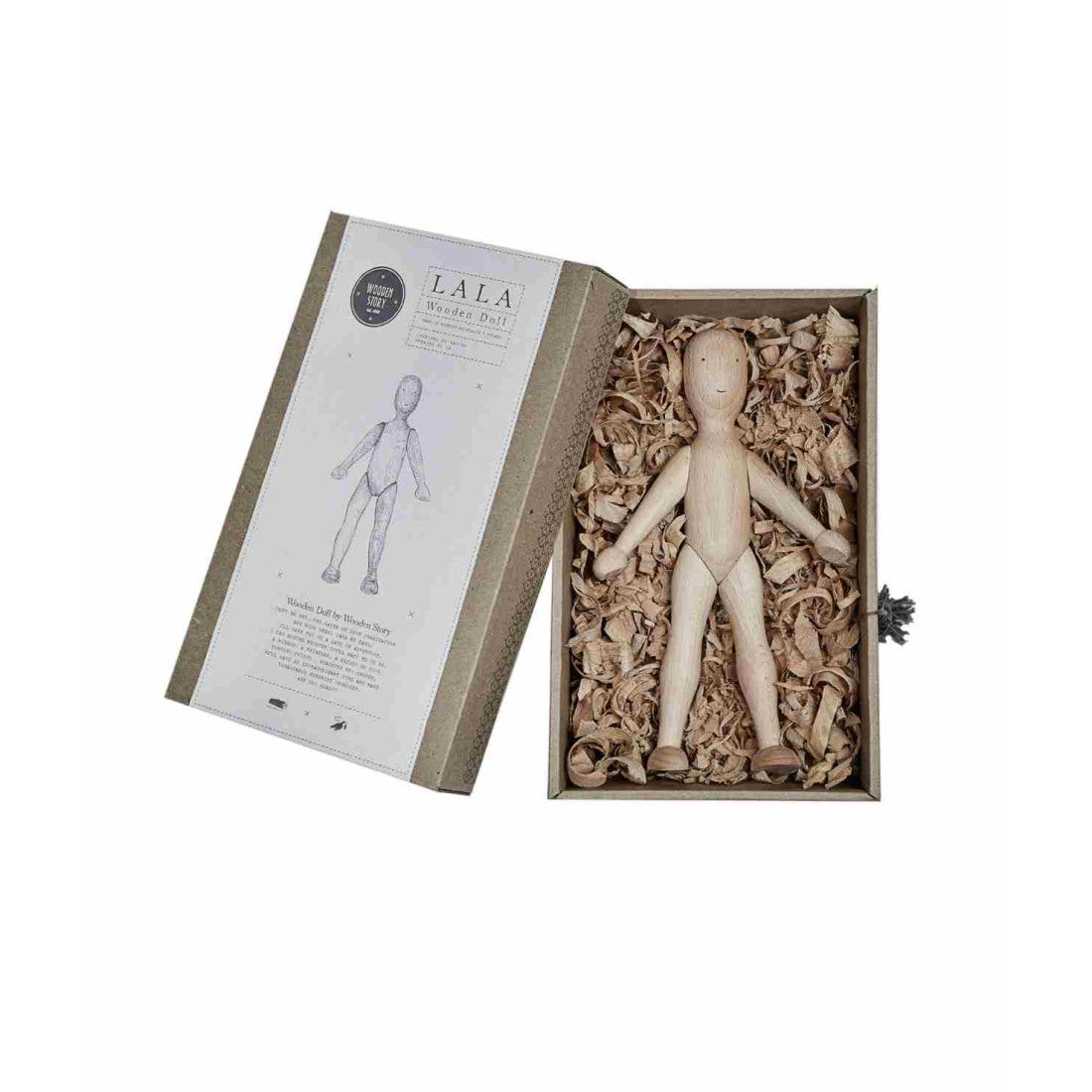 Wooden Beech Doll with Movable Limbs - Sustainable & Educational Toy for All Ages by Wooden Story at www.brixbailey.com