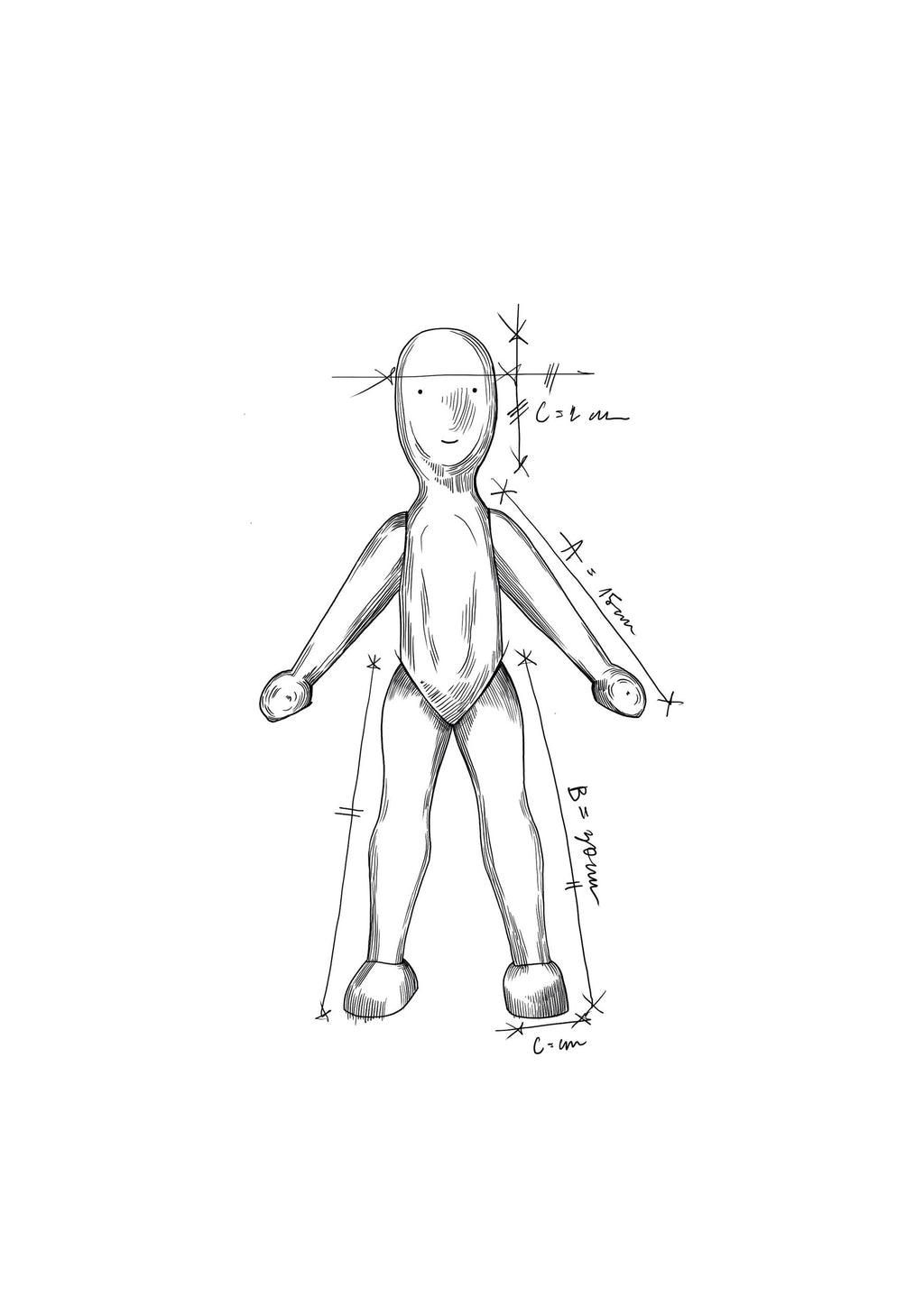 Wooden Walnut Doll with Dress - Develop Imagination & Fine Motor Skills - Eco-Friendly Toy by Wooden Story at www.brixbailey.com