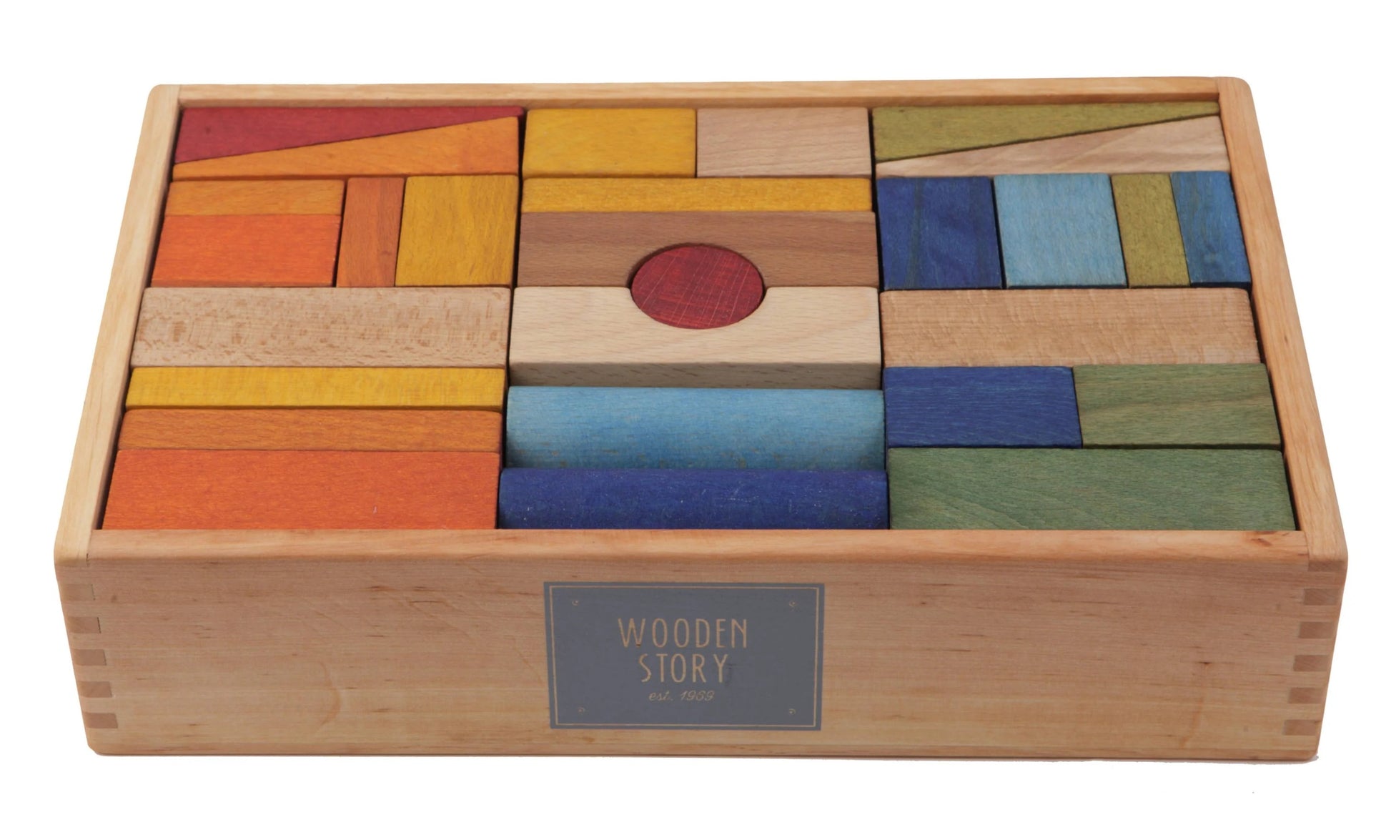 63-Piece Wooden Block Set by Wooden Story - Enhance Creativity & Coordination in Kids by Wooden Story at www.brixbailey.com