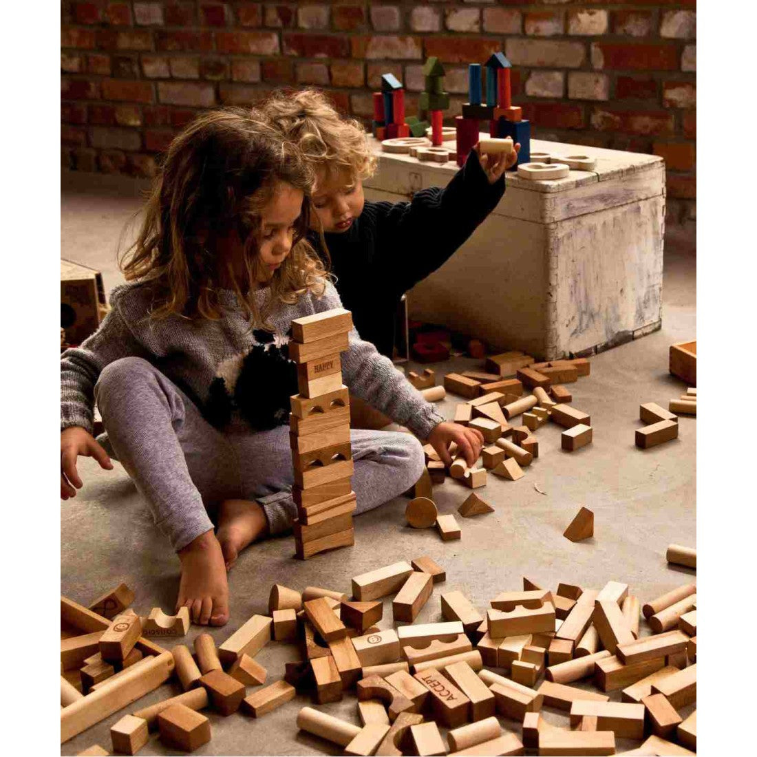 Eco-Friendly Wooden Blocks Set for Creative Kids - Enhance Motor Skills & Imagination by Wooden Story at www.brixbailey.com