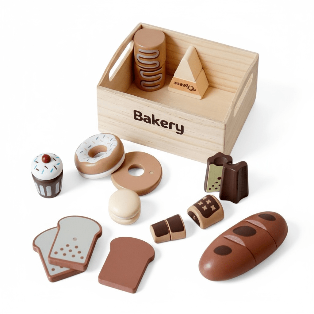 Wooden Dessert Play Set with Crate