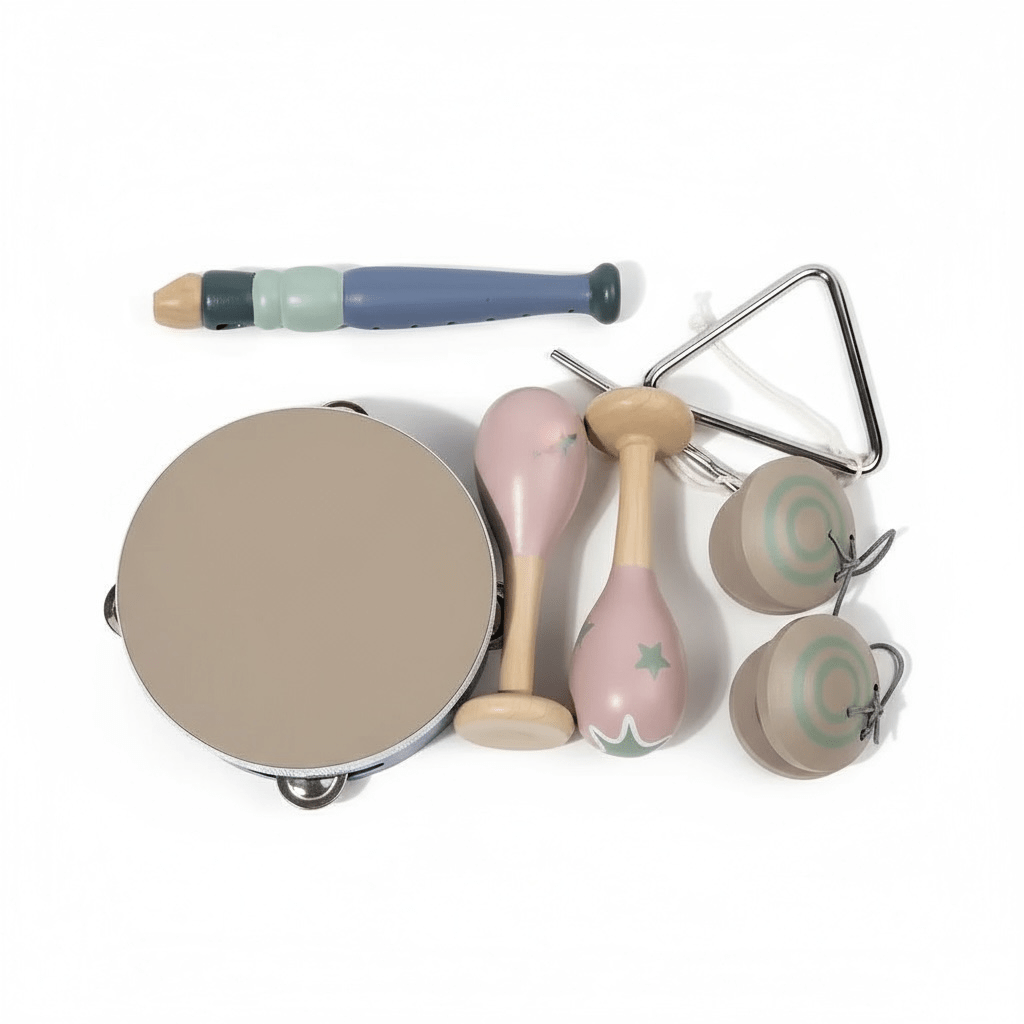 Wooden Musical Instruments Set 5 Piece Neutral Orff