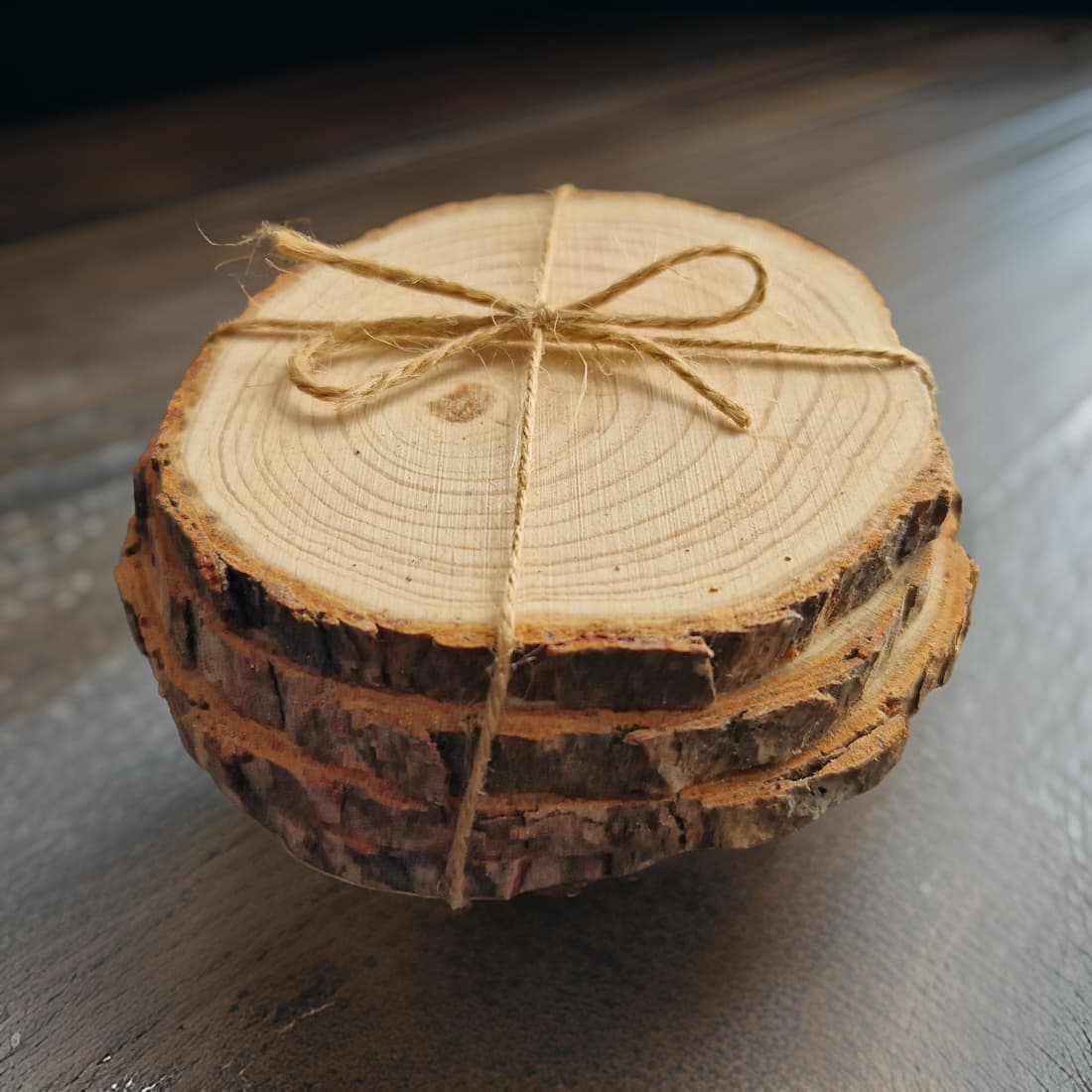 Wooden Candle Coasters Natural Wood
