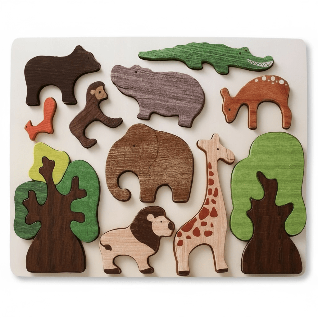 Wooden Forest Animal Puzzle for Toddlers