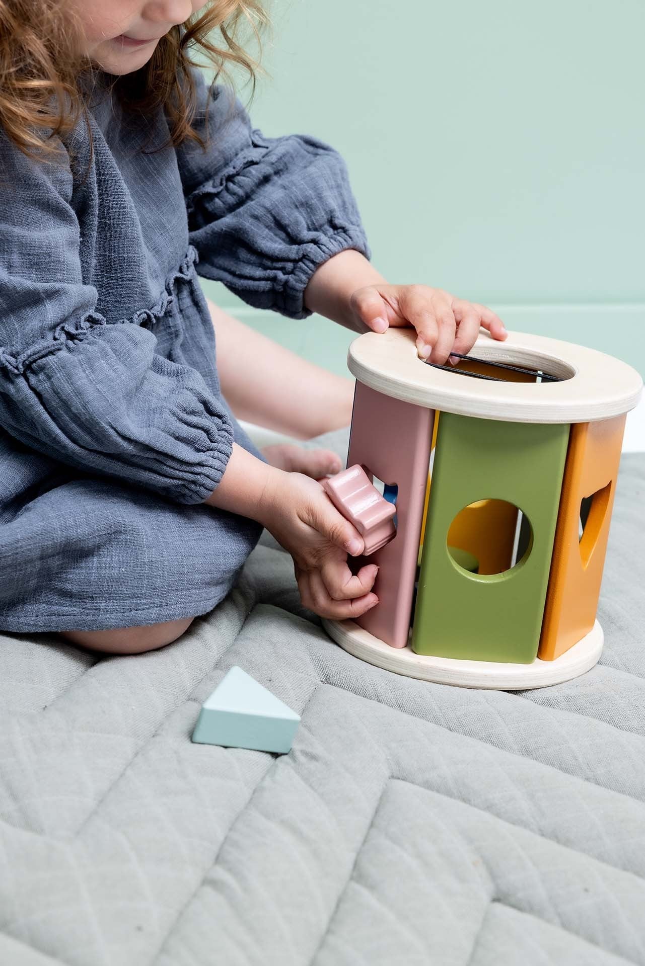 Wooden Rolling Shape Sorter