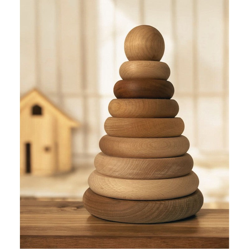 Wooden Round Pyramid by Wooden Story - Classic, Eco-Friendly & Creativity-Boosting Toy by Wooden Story at www.brixbailey.com