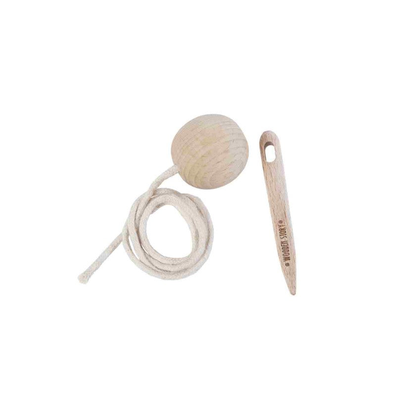 Wooden Threading Needle Toy by Wooden Story - Develops Motor Skills & Concentration by Wooden Story at www.brixbailey.com