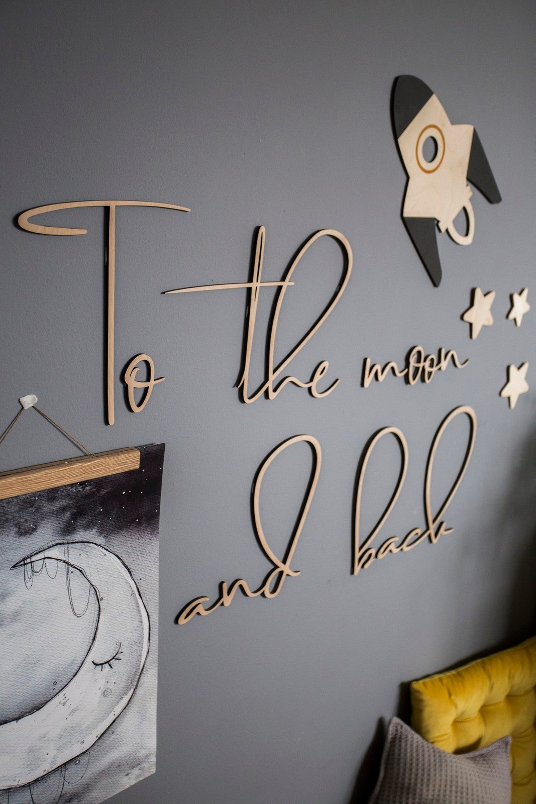 Wooden Wall Sign - To The Moon And Back