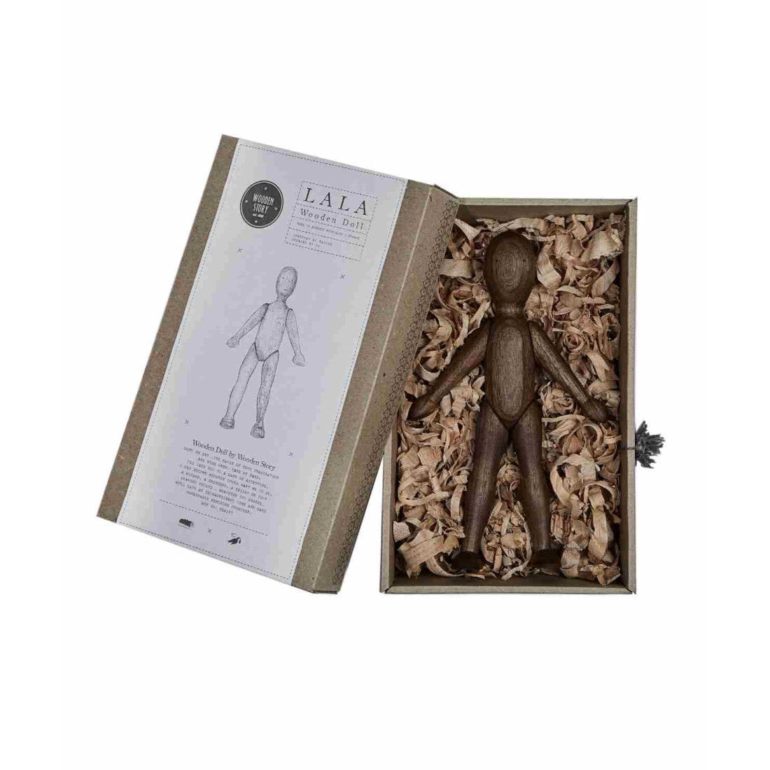 Wooden Walnut Doll with Dress by Wooden Story - Eco-Friendly & Imaginative Toy for All Ages by Wooden Story at www.brixbailey.com