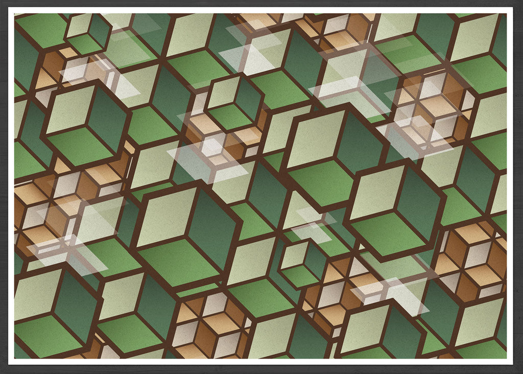 Woodland Cubes 3D Wall Art Print